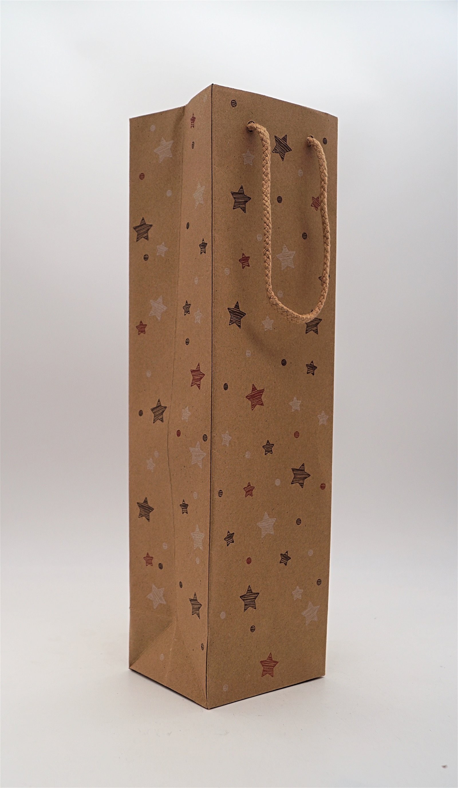 Der Schnapsstodl Weihnachtsgeschenktüte Braun bedruckt mit Sternen