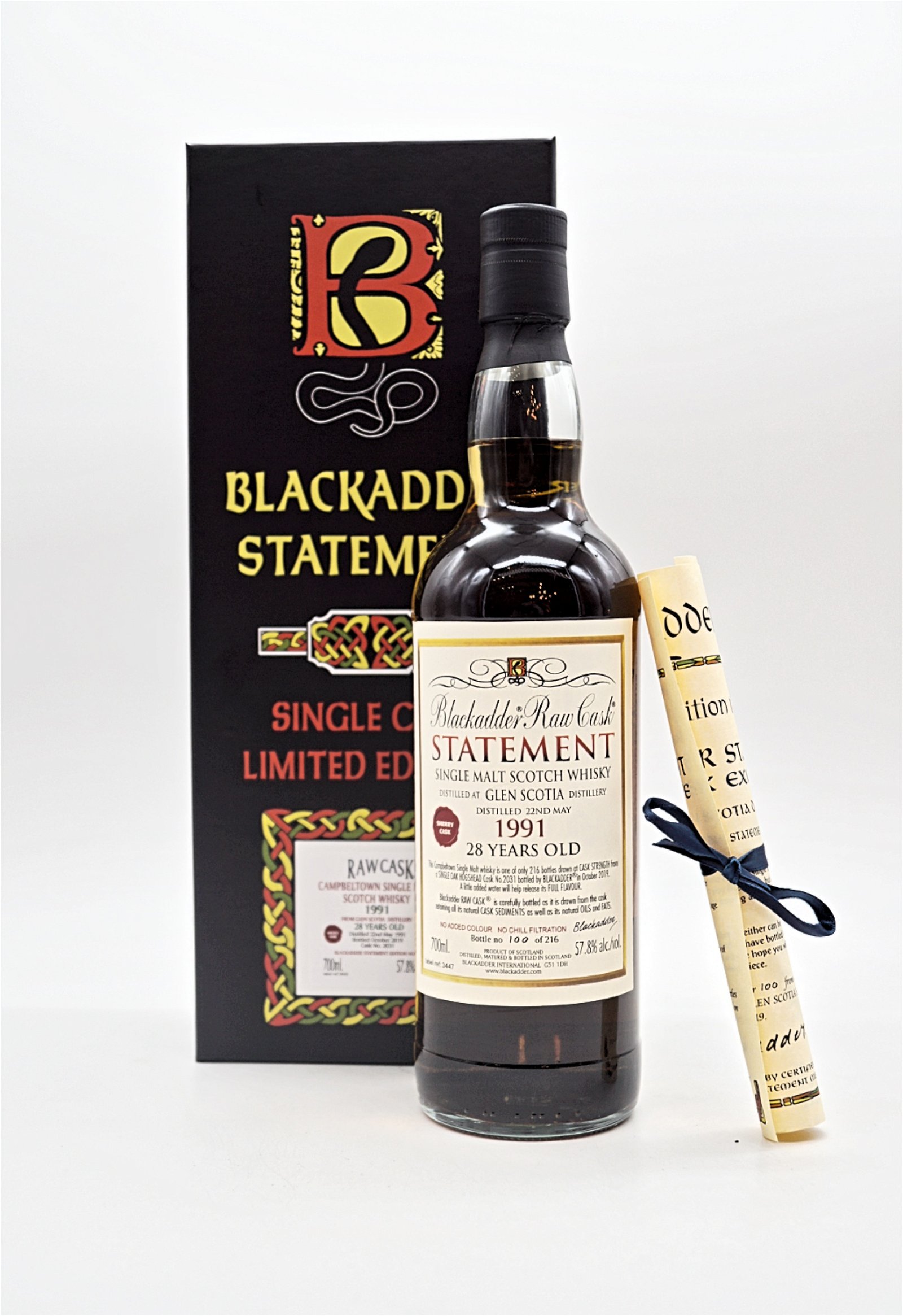 Blackadder 28 Jahre Glen Scotia Raw Cask Statement Cask No 2031 Limited Edition Single Malt Scotch Whisky
