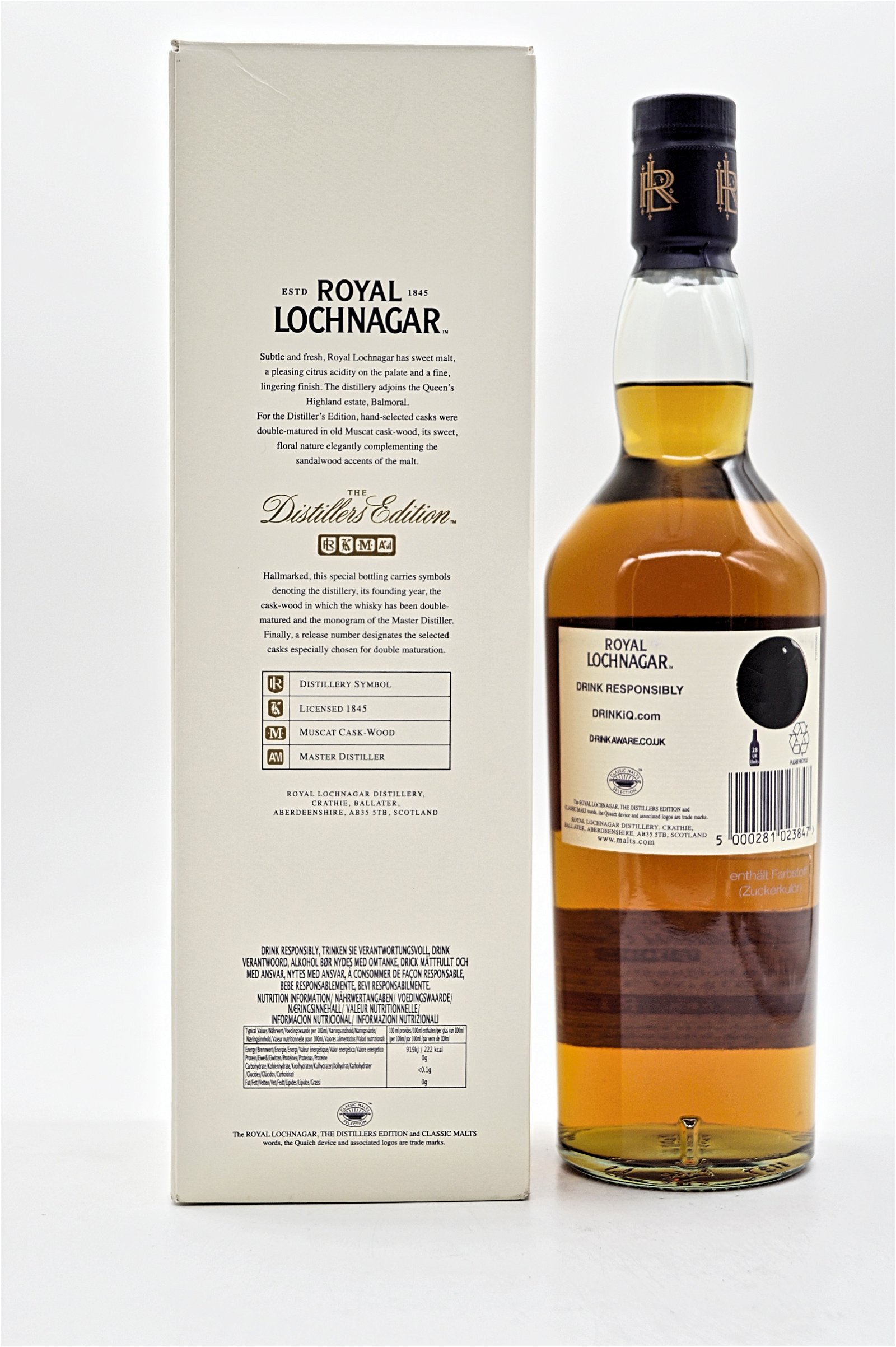 Royal Lochnagar Distillers Edition 1998/2011 Double Matured Muscat Cask-Wood Batch RL/98-11V Highland Single Malt Scotch Whisky