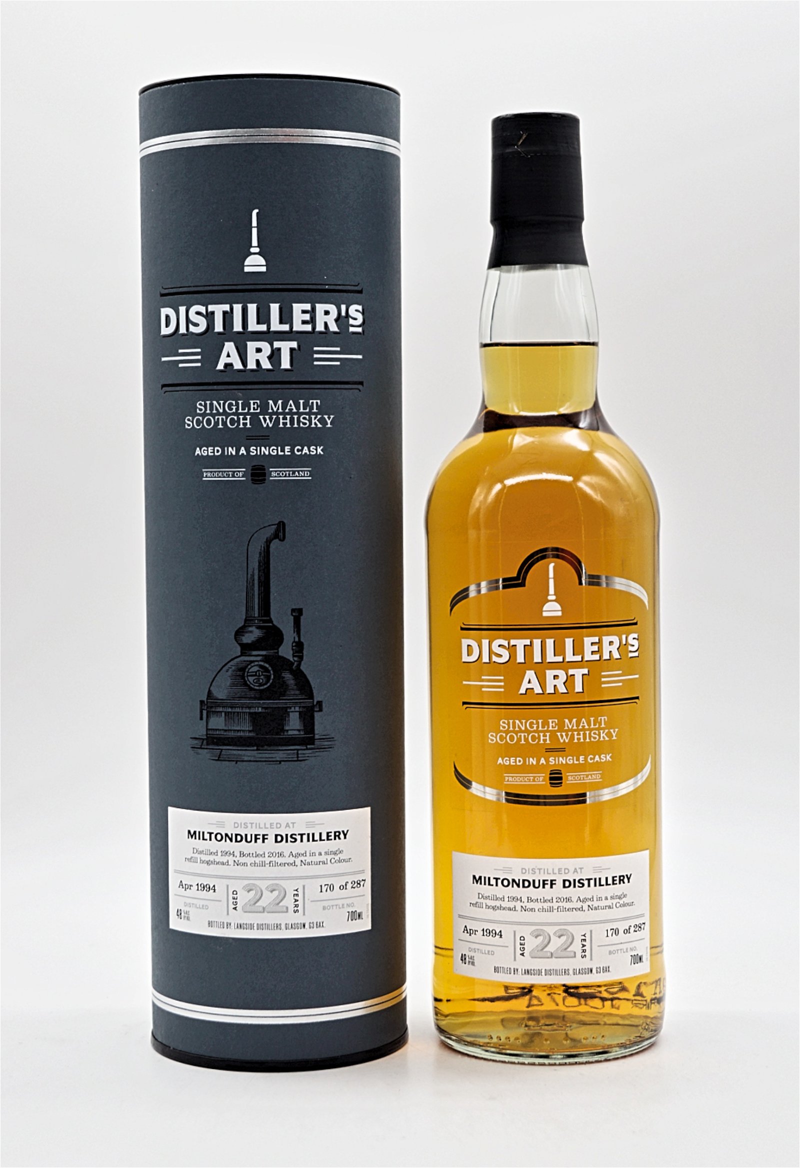 Distillers Art Miltonduff Distillery 22 Jahre 48% 287 Fl. Single Cask Single Malt Scotch Whisky