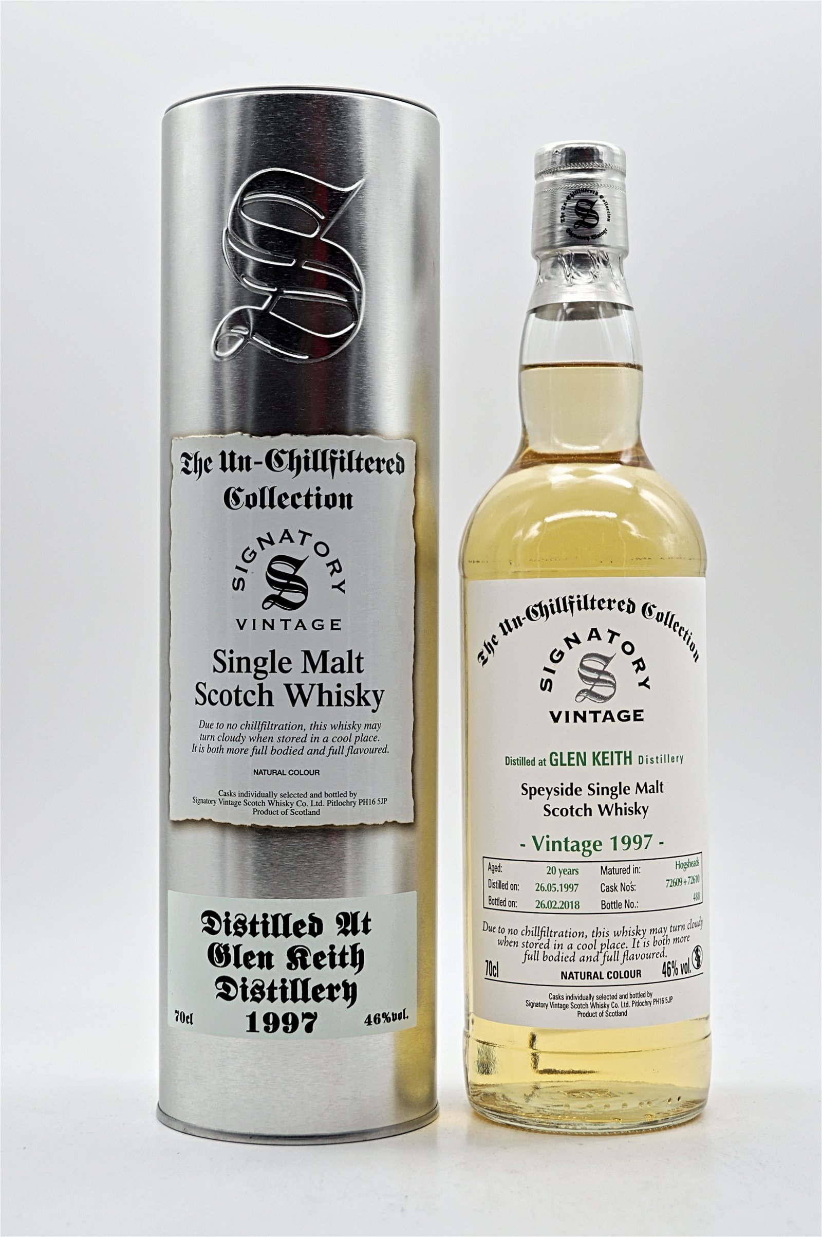 Signatory Vintage The Un-Chillfiltered Collection Glen Keith 20 Jahre 1997/2018 Cask 72609 + 72610 Single Malt Scotch Whisky