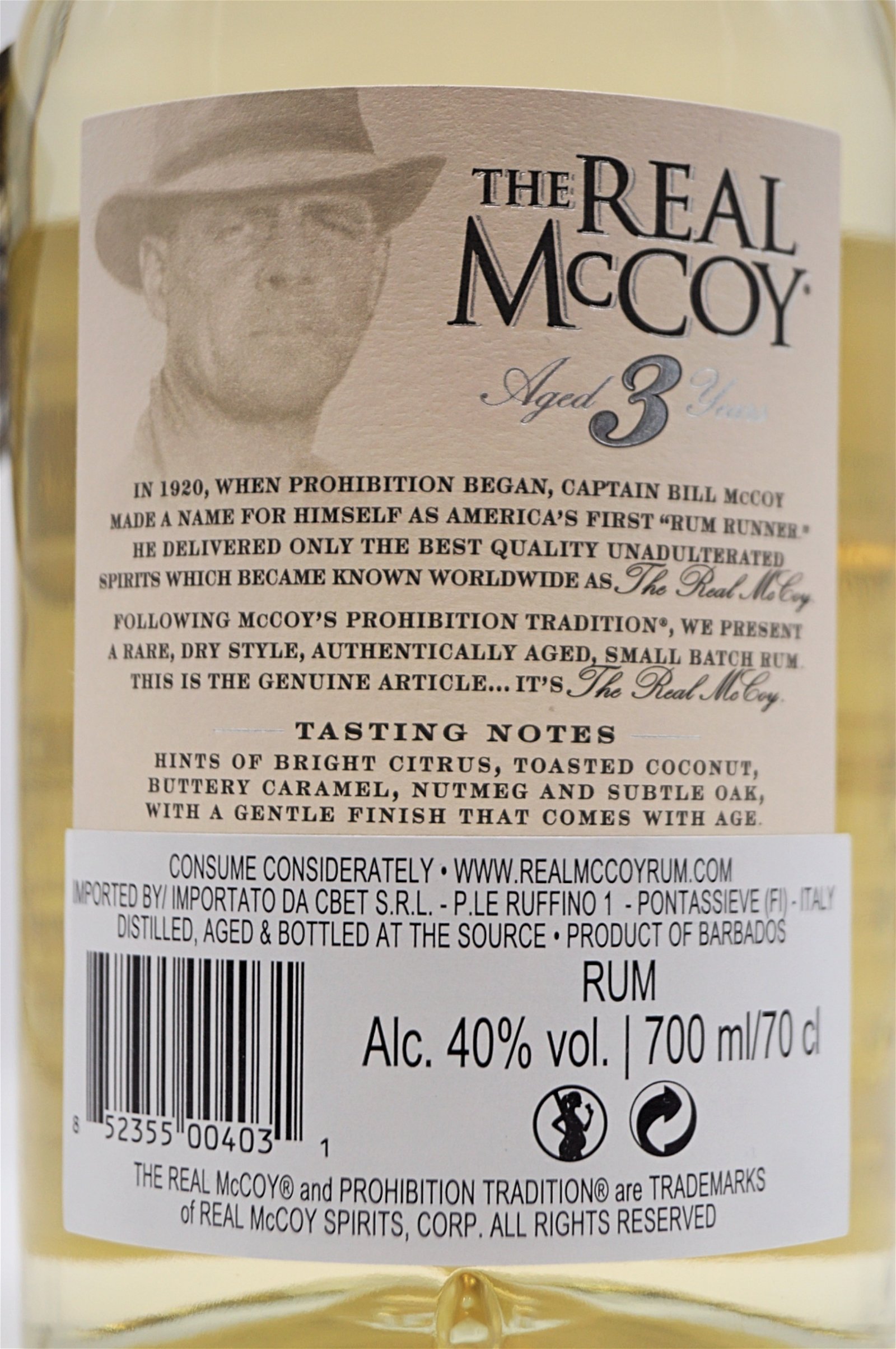 The Real Mc Coy 3 Jahre Single Blended Rum 40%