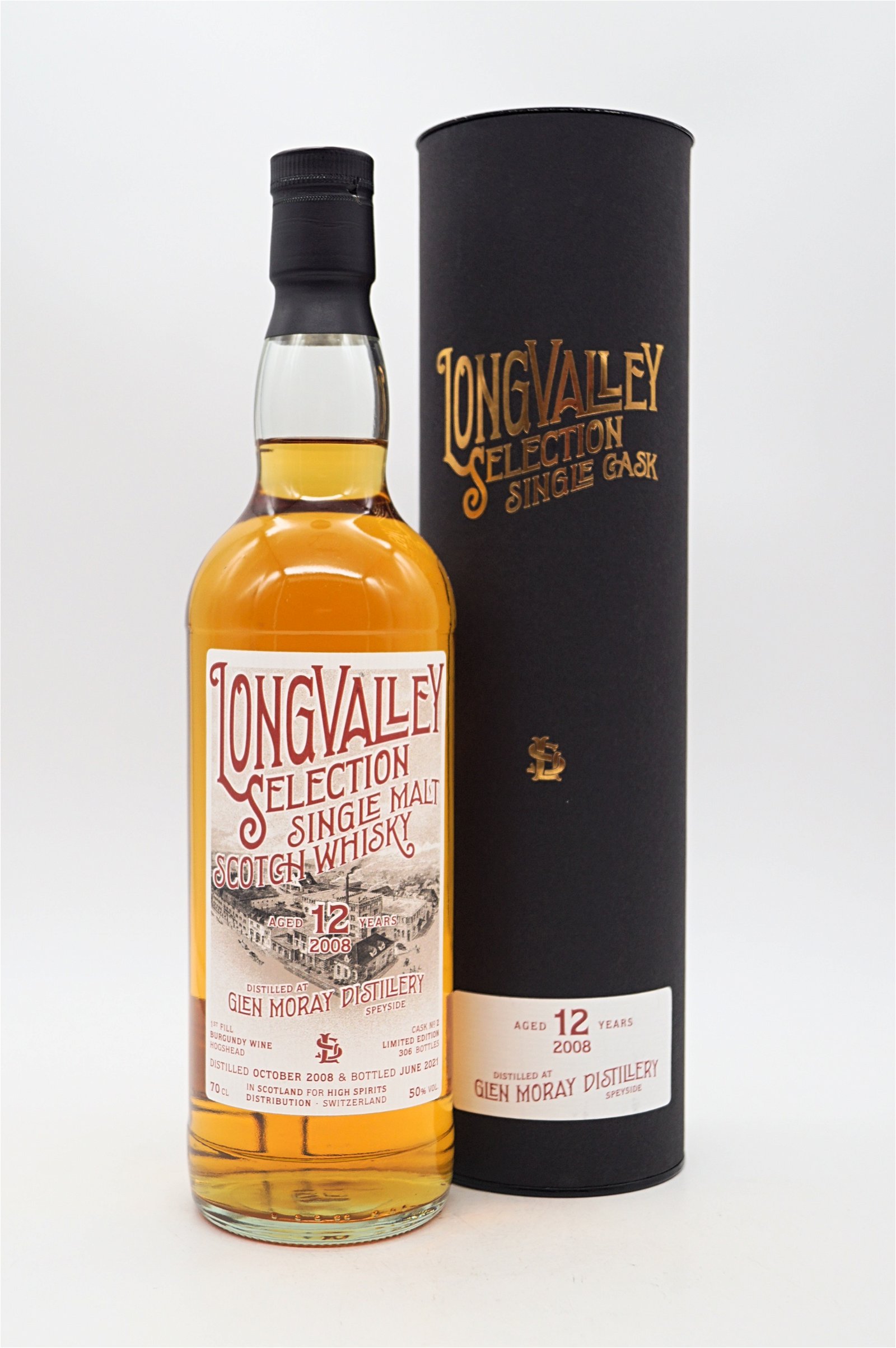 LongValley Selection Glen Moray 12 Jahre First Fill Burgundy Wine Cask Single Malt Scotch Whisky