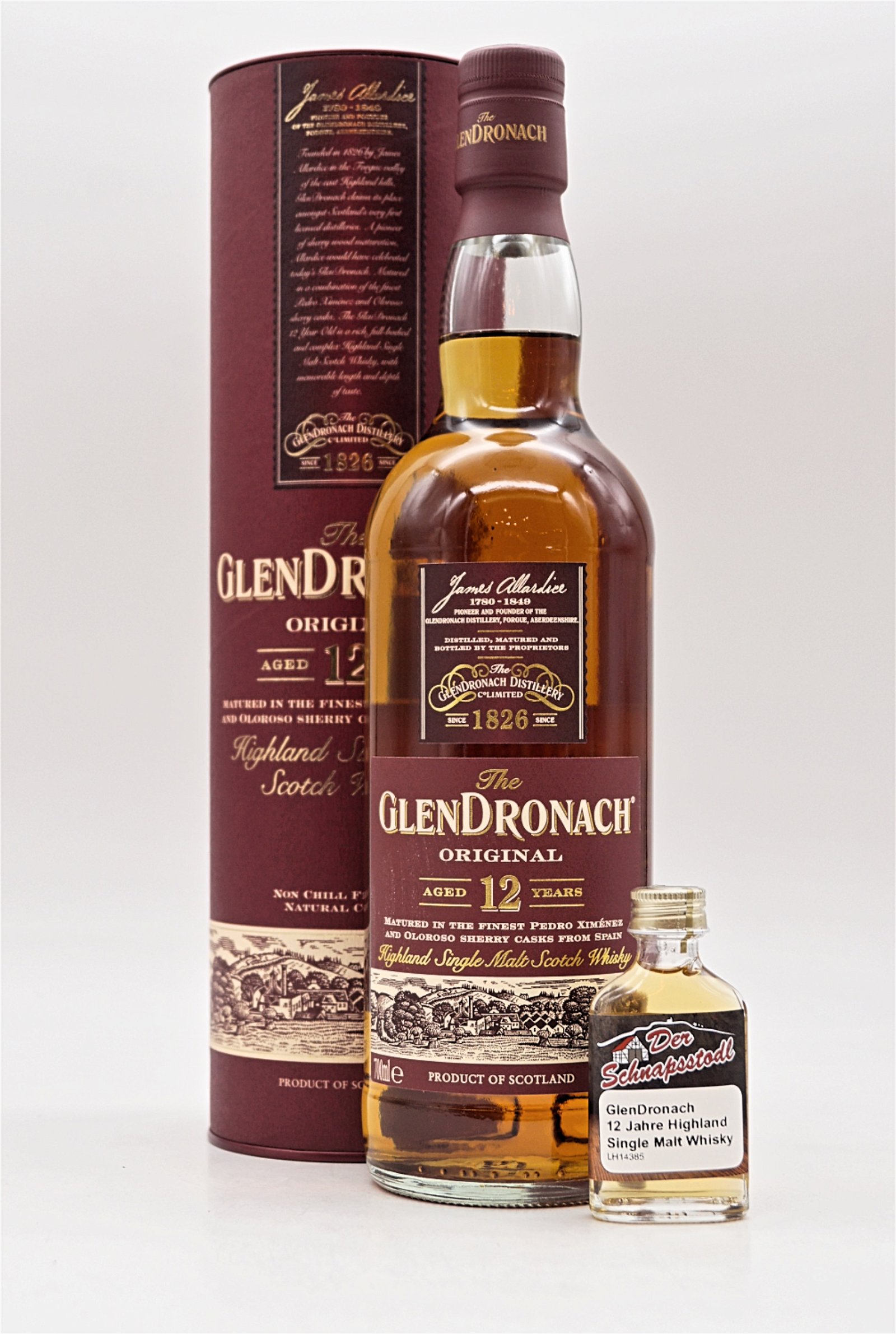 Glendronach 12 Jahre Highland Single Malt Scotch Whisky Sample 20 ml
