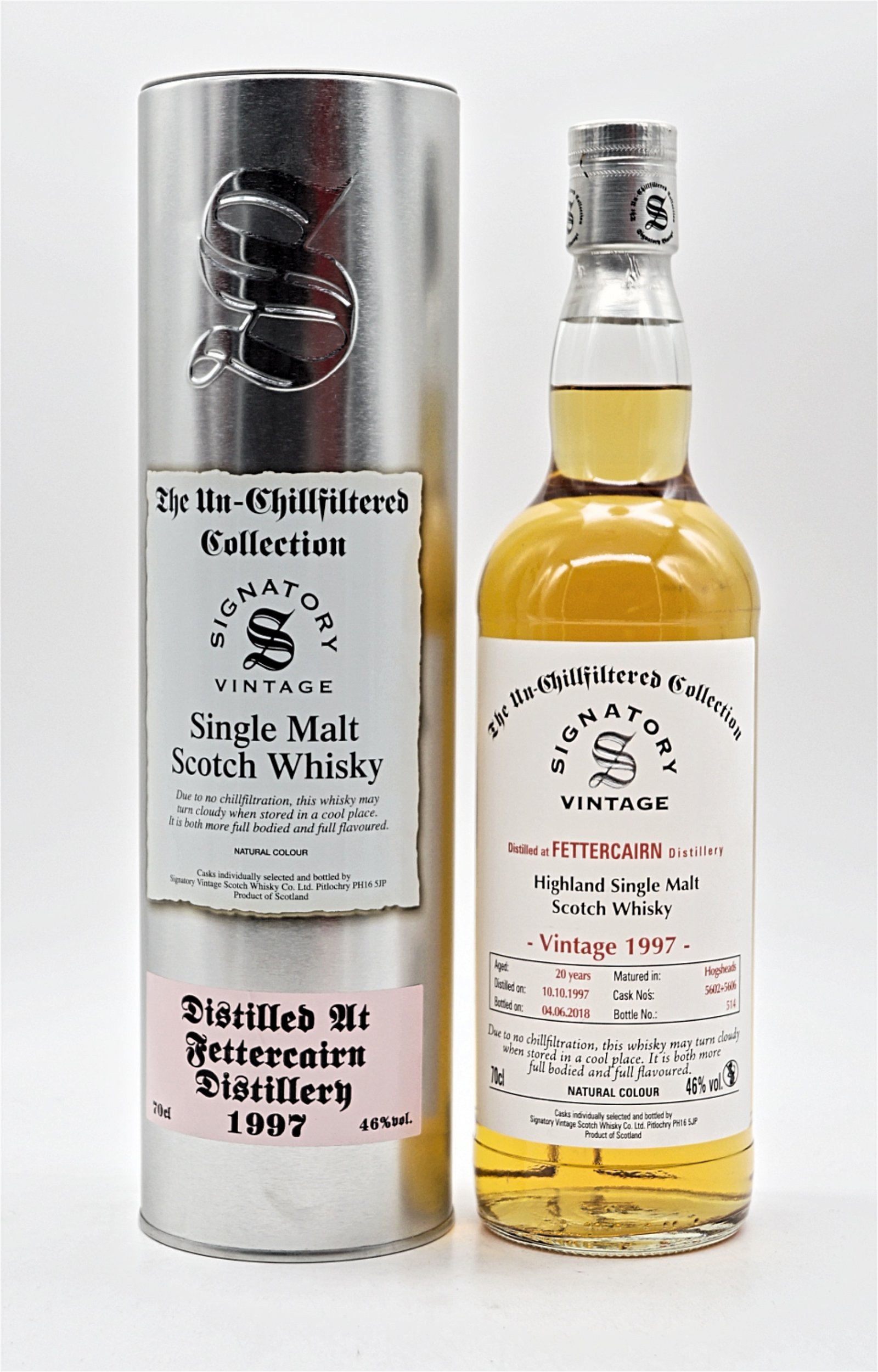 Signatory Vintage The Un-Chillfiltered Collection Fettercairn Distillery 1997/2018 Cask 5602 + 5606 Single Malt Scotch Whisky