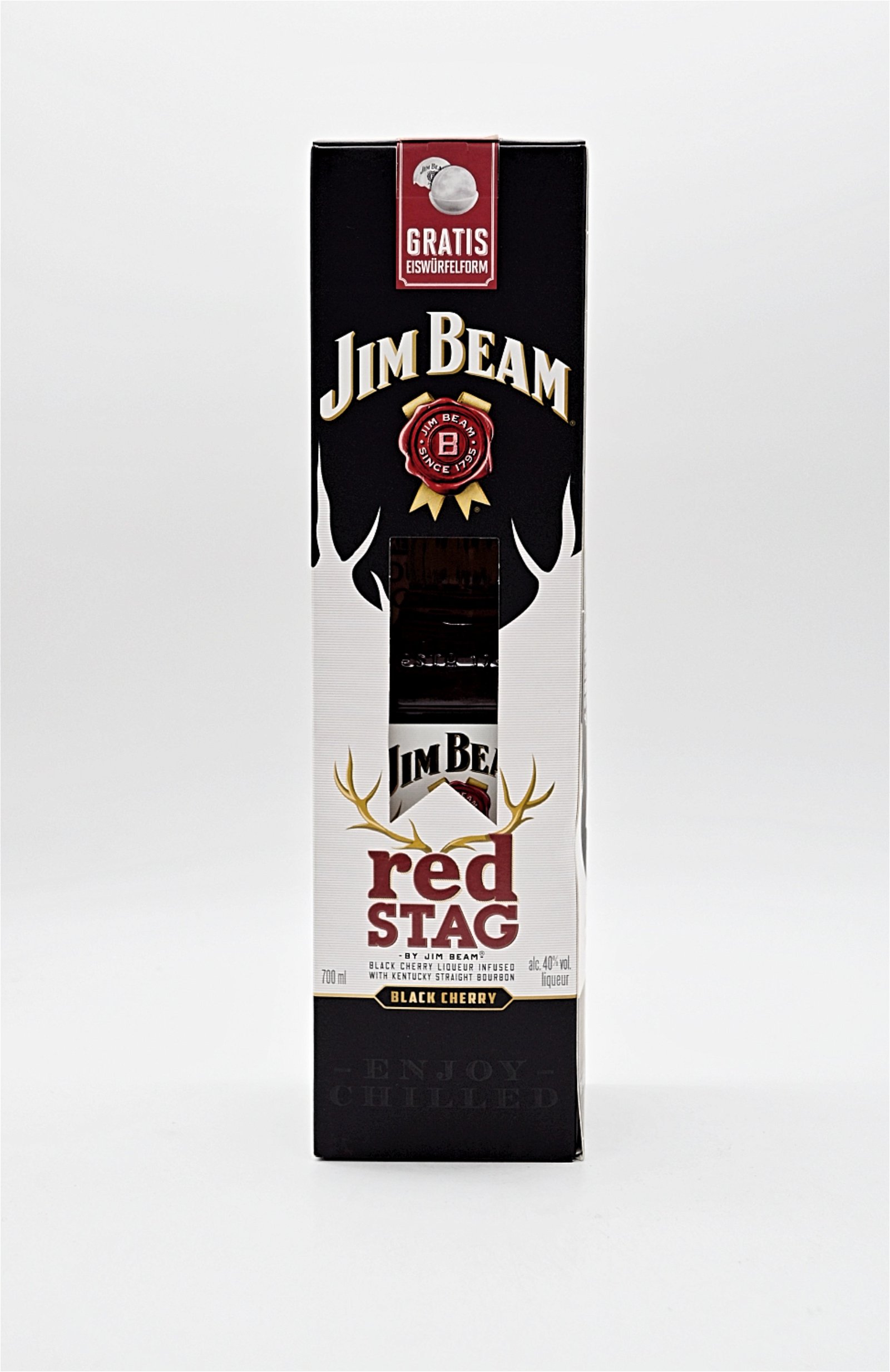 Jim Beam Red Stag Black Cherry Kentucky Straight Bourbon Whiskey + Eiswürfelform