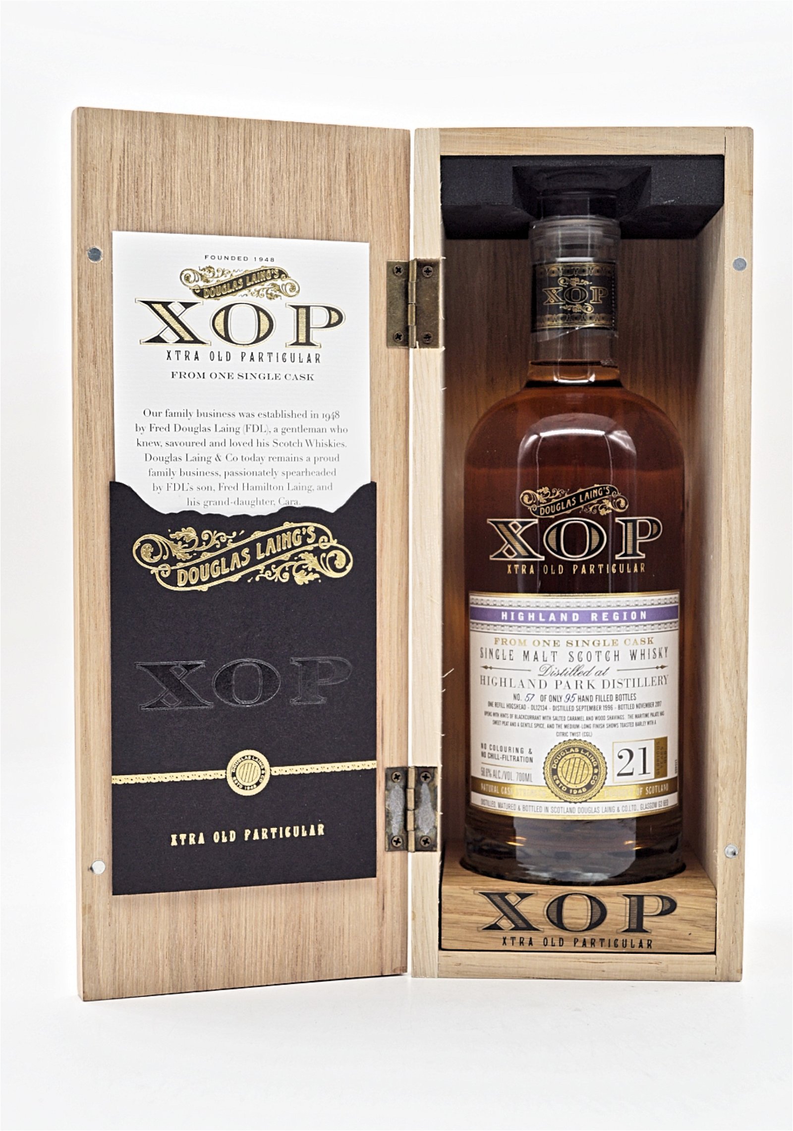 XOP Xtra Old Particular Highland Park 21 Jahre 1996/2017 50,6% Flasche No. 57/95 Single Cask Single Malt Scotch Whisky