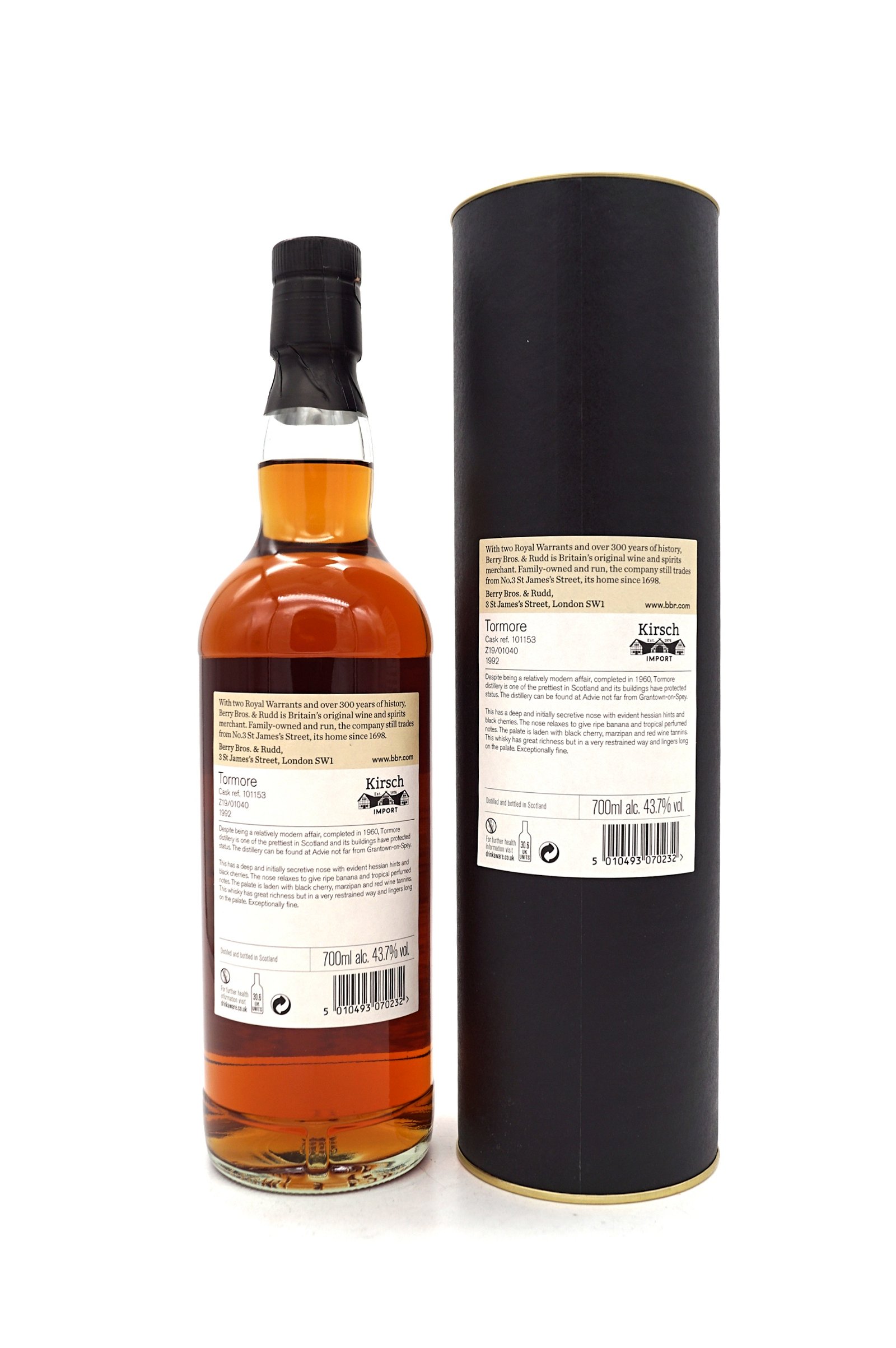 Berry Bros & Rudd 27 Jahre Tormore Distillery 1992/2020 Wine Cask Finish #101153 Speyside Single Malt Scotch Whisky