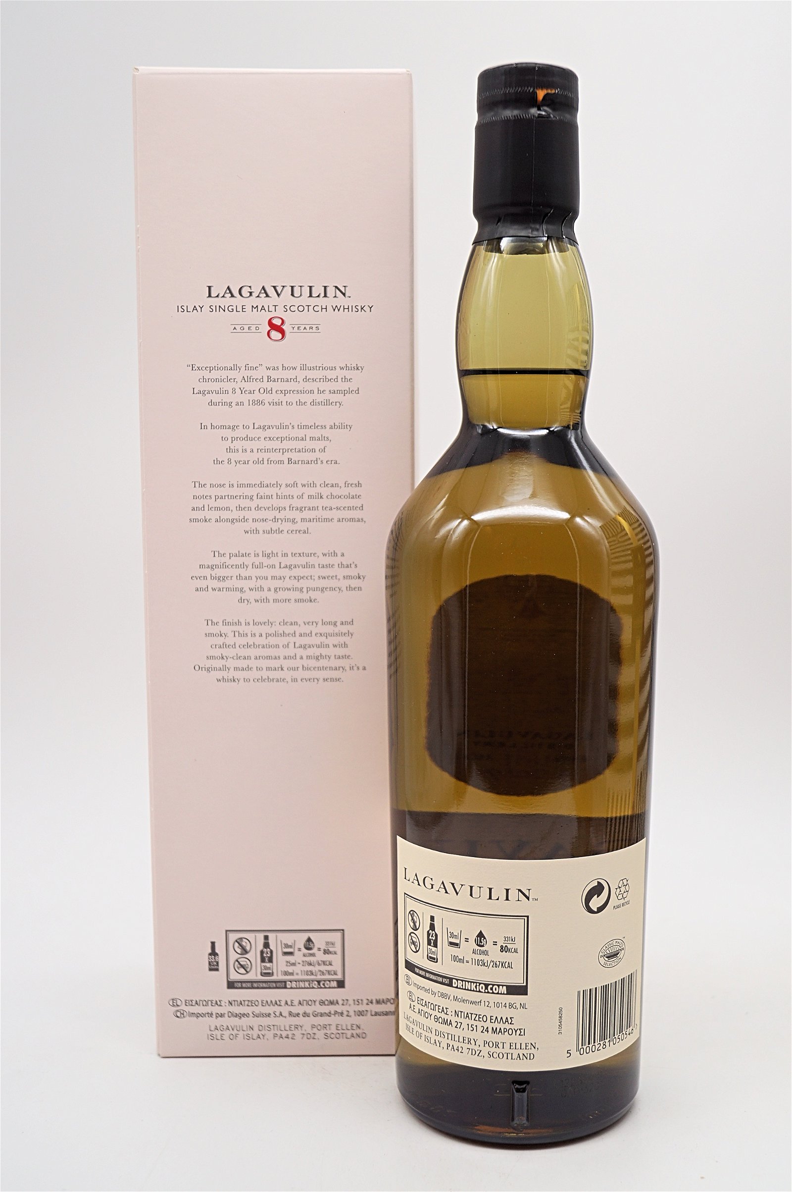 Lagavulin 8 Jahre Islay Single Malt Scotch Whiskey mit 2 Gläsern
