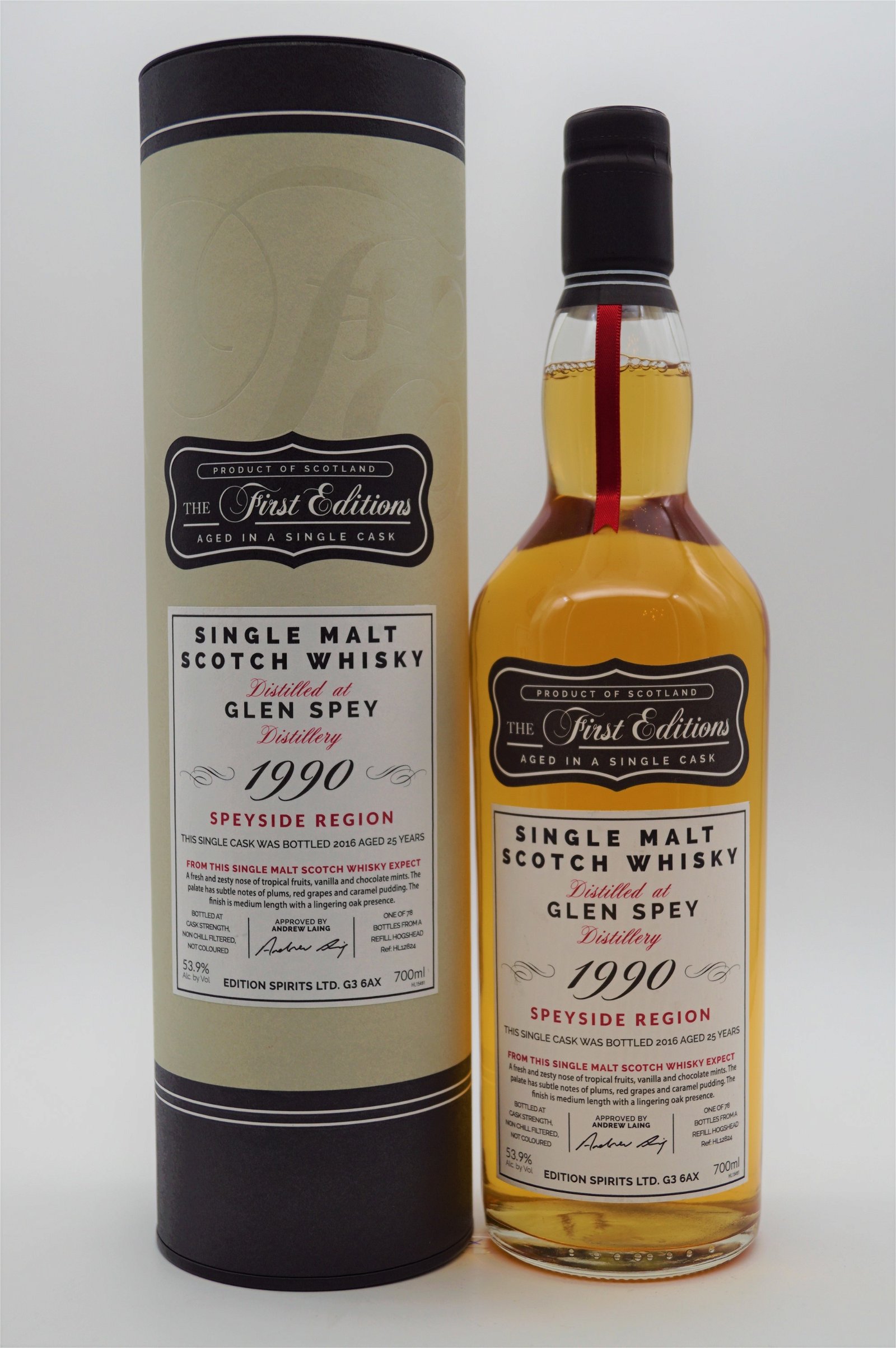 The First Editions Glen Spey 25 Jahre 1990/2016 78 Fl. Single Malt Whisky