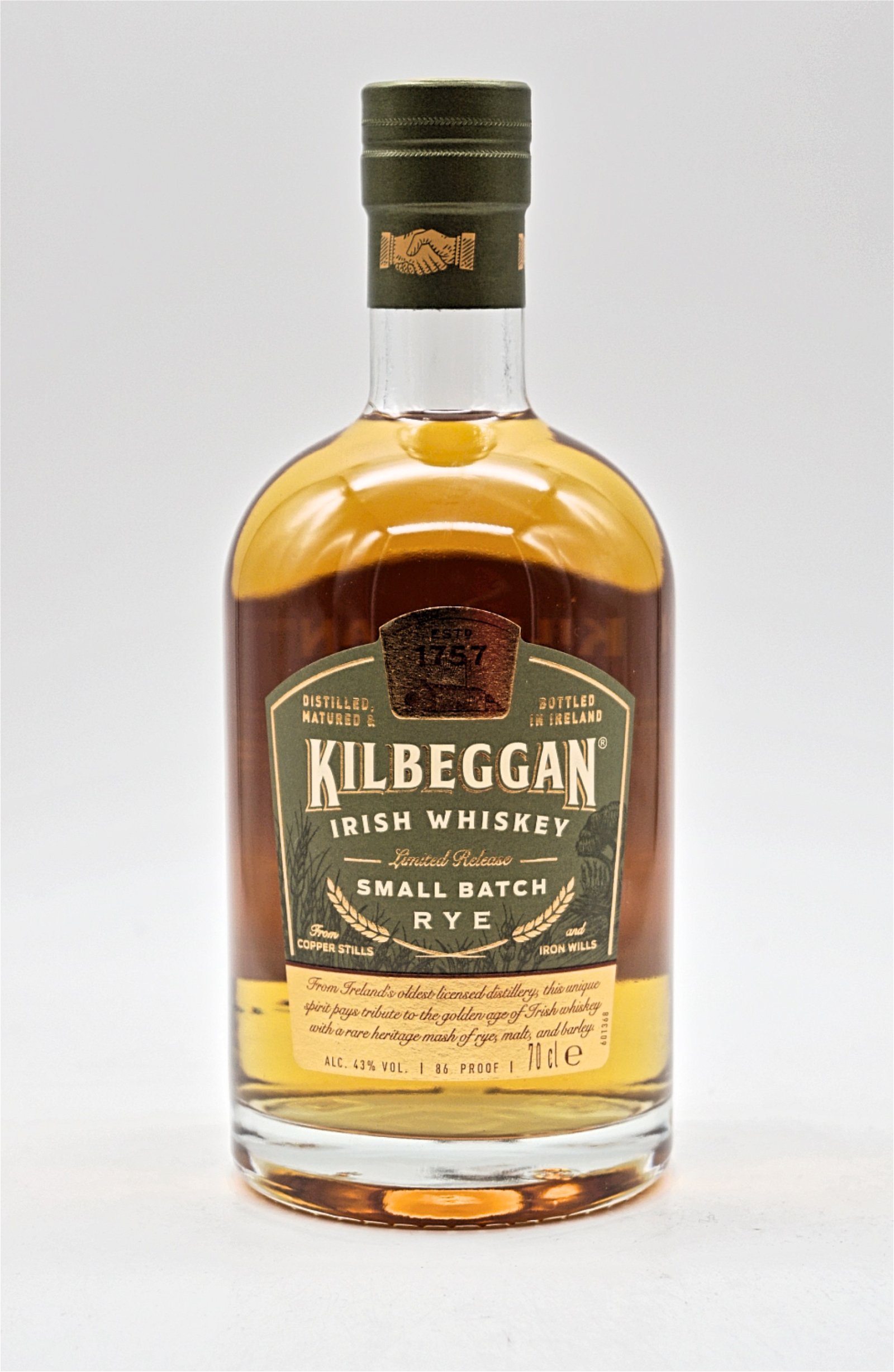 Kilbeggan Small Batch Irish Rye Whiskey