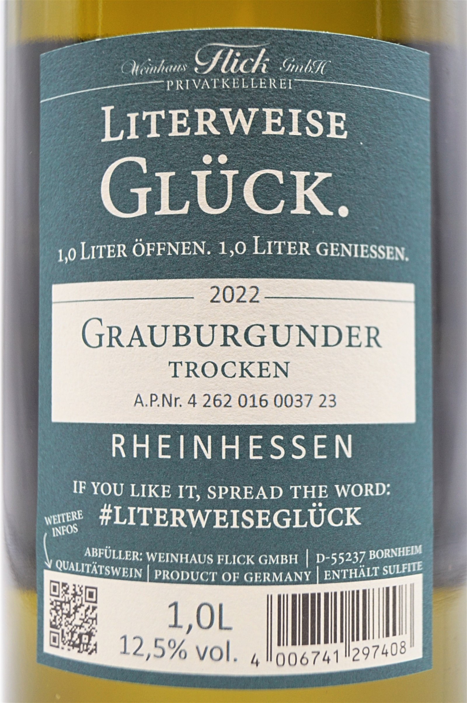 Weinhaus Flick GRAUER BURGUNDER Literweise Glück