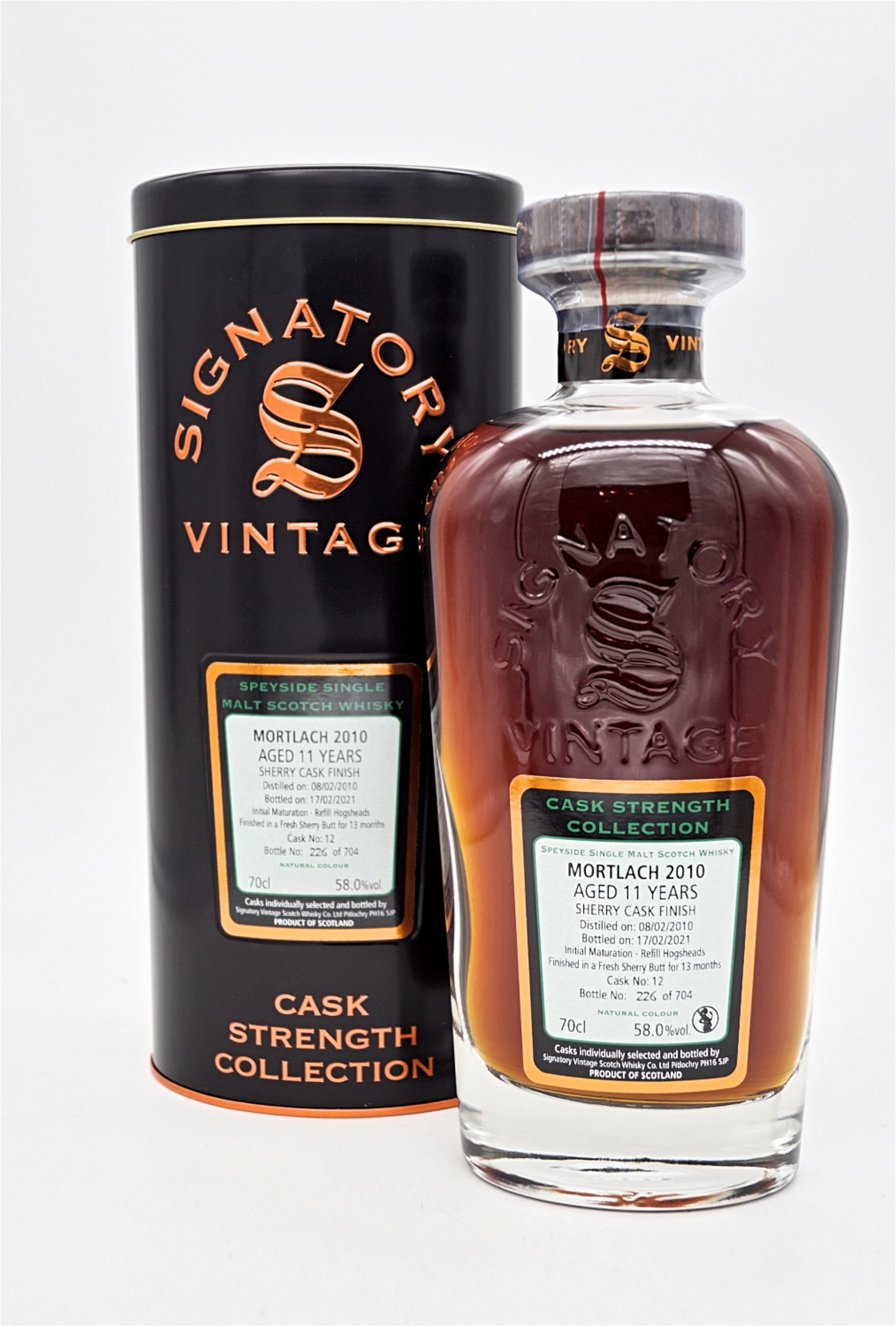 Signatory Vintage Cask Strength Collection Mortlach 11 Jahre 2010/2021 Cask #12 Sherry Finish Speyside Single Malt Scotch Whisky