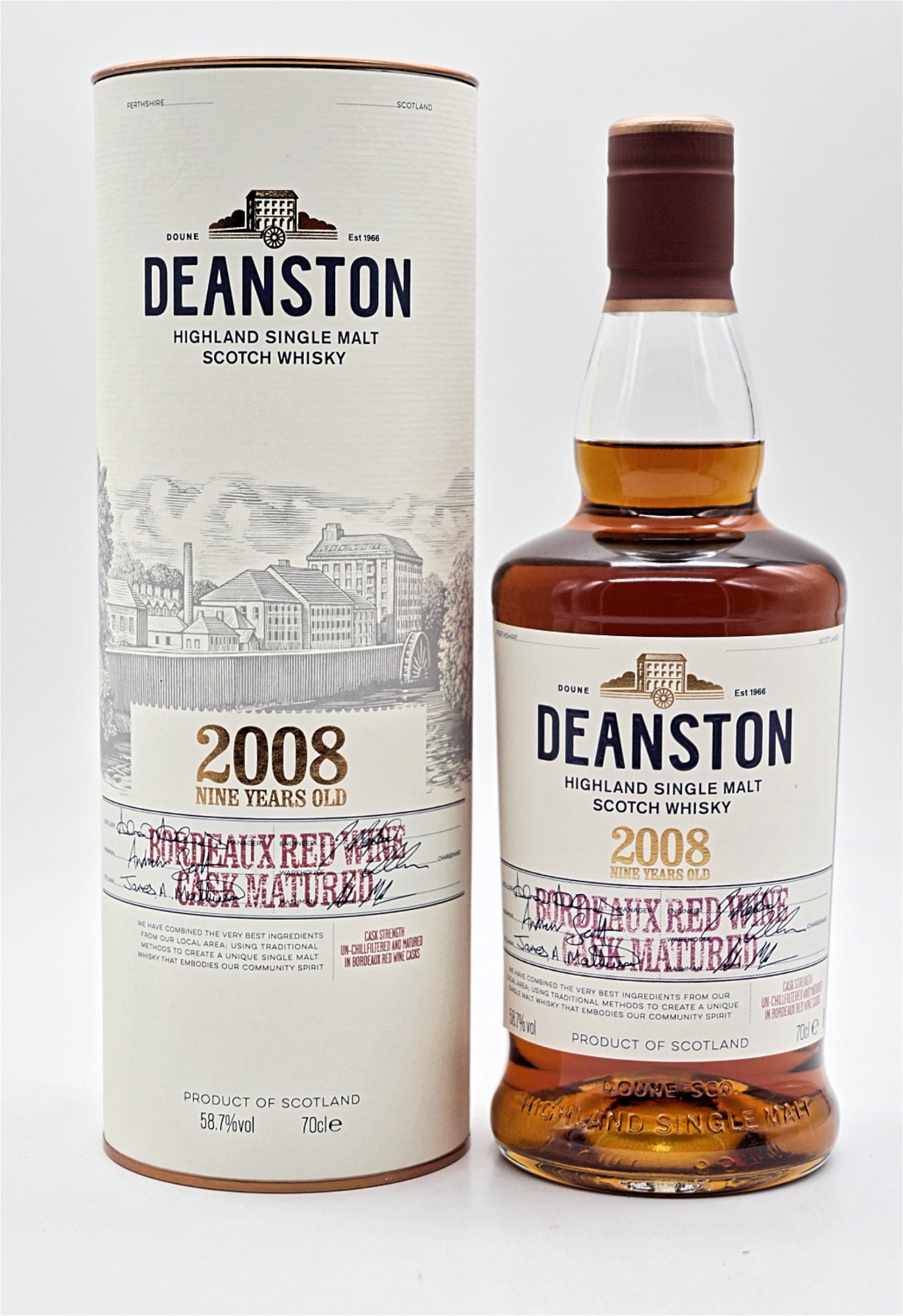 Deanston 9 Jahre 2008 Bordeaux Red Wine Cask Matured Highland Single Malt Scotch Whisky