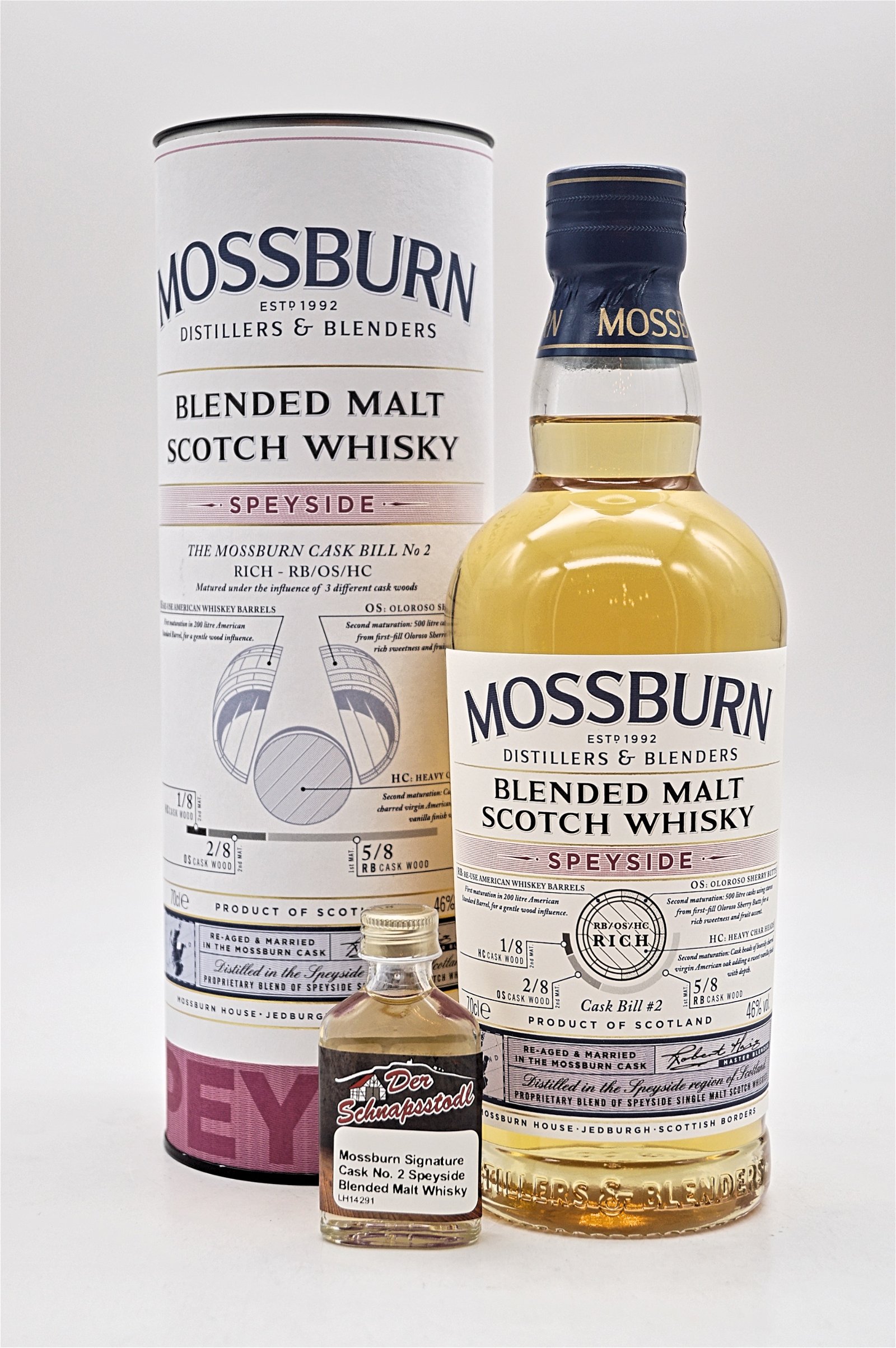 Mossburn Signature Cask No. 2 Speyside Blended Malt Scotch Sample 20 ml