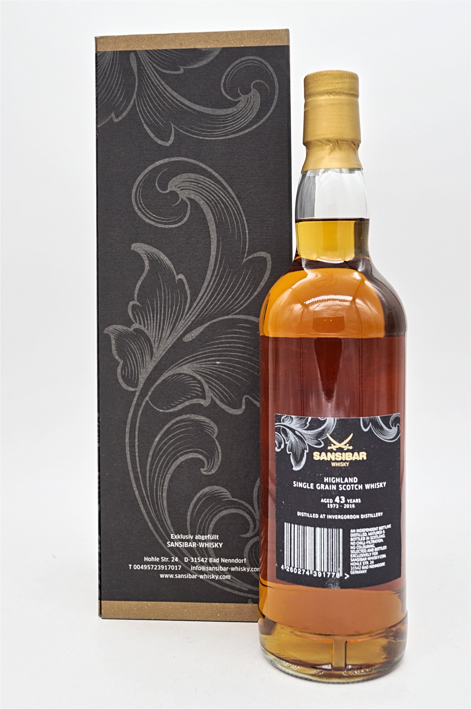 Sansibar Whisky 43 Jahre Invergordon Distillery 1973/2016 Limited Edition Single Cask Single Malt Scotch Whisky