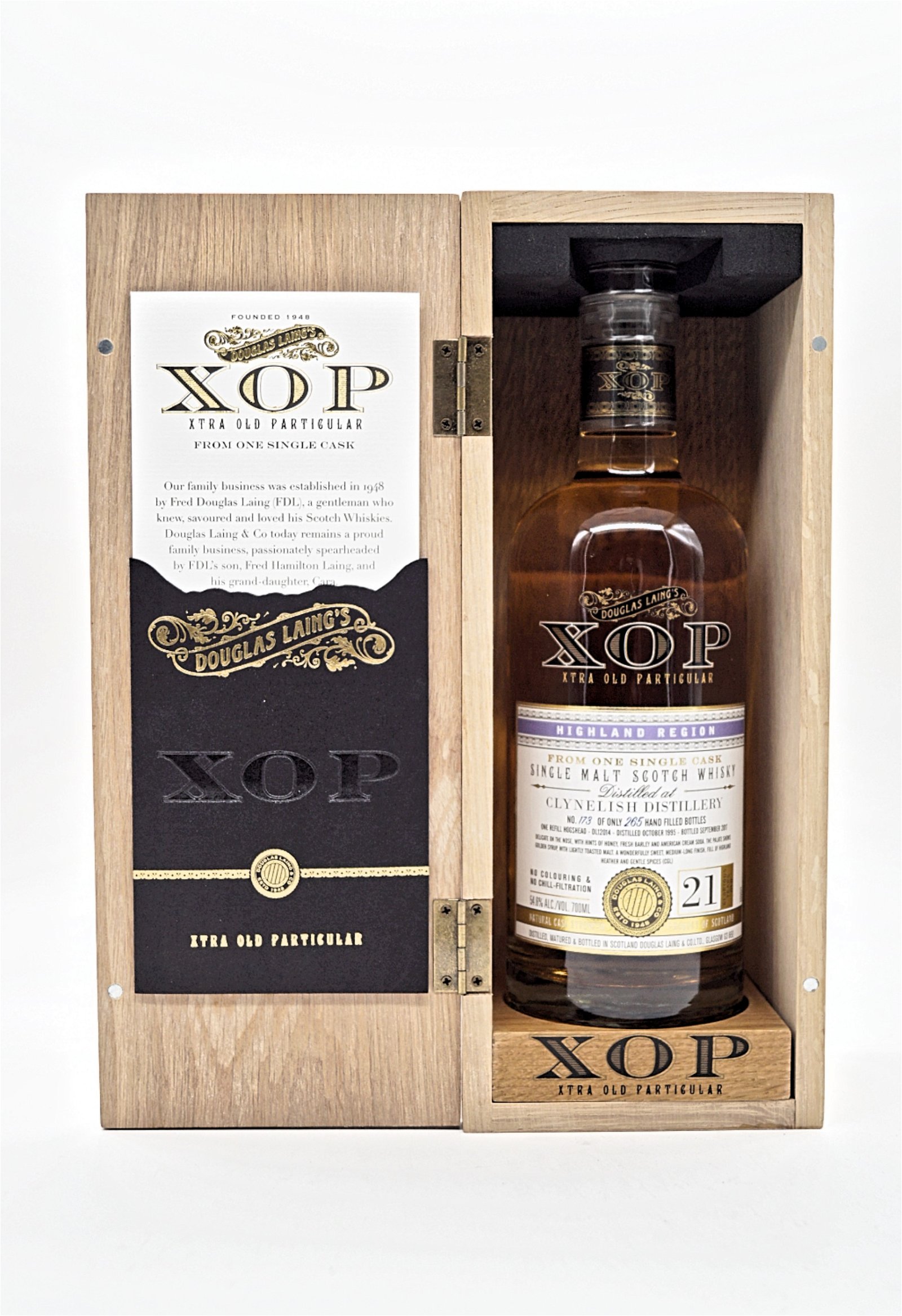 XOP Xtra Old Particular Clynelish 21 Jahre 1995/2017 Flasche No. 173/265 Single Cask Single Malt Scotch Whisky 