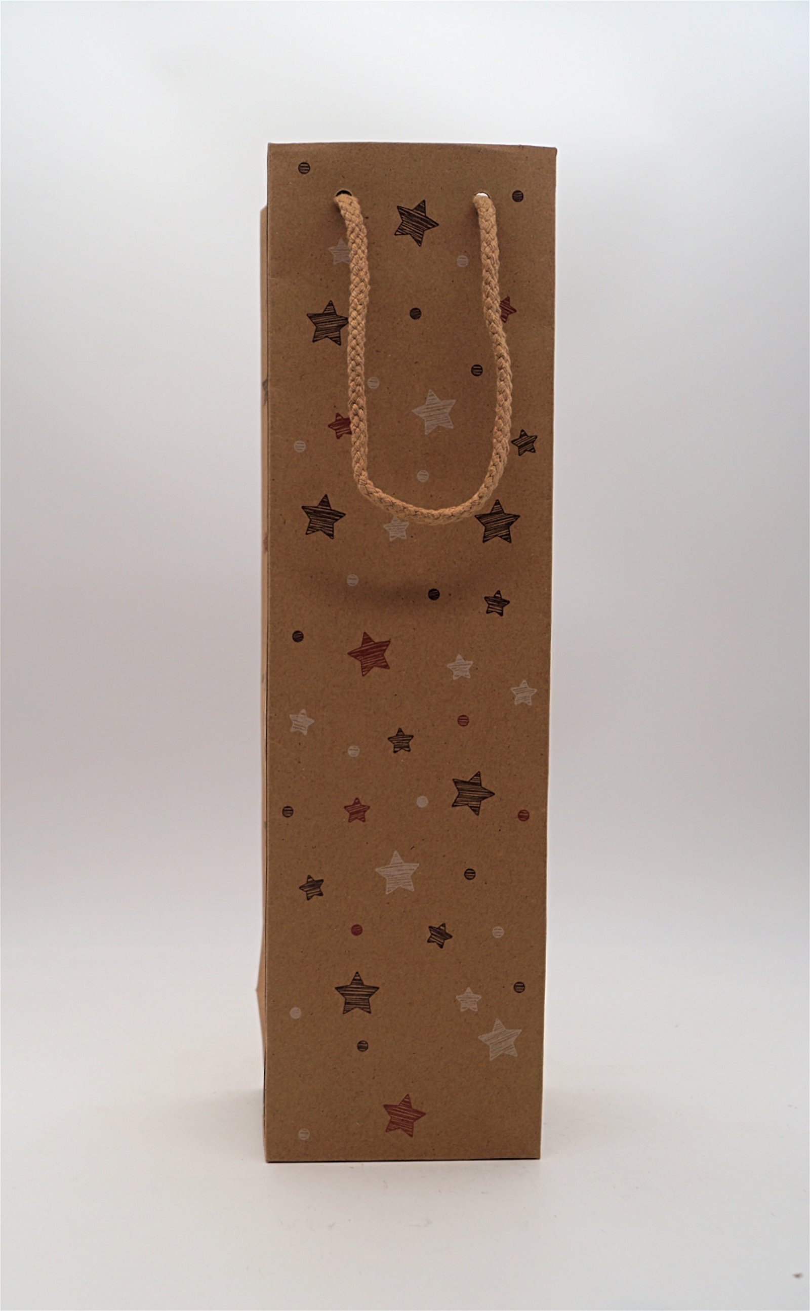 Der Schnapsstodl Weihnachtsgeschenktüte Braun bedruckt mit Sternen