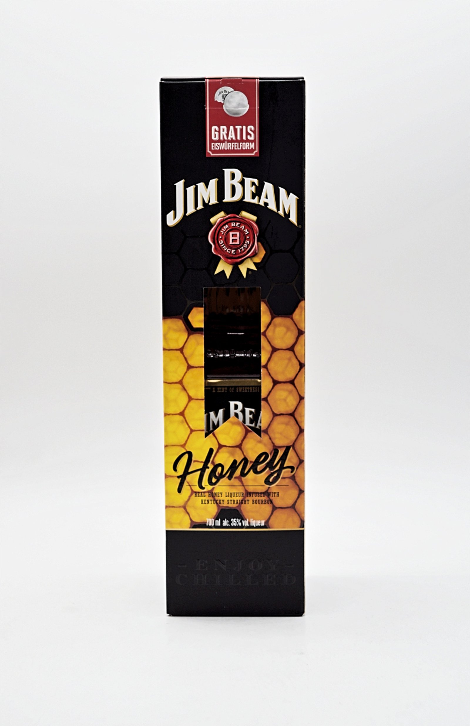 Jim Beam Honey Kentucky Straight Bourbon Whiskey + Eiswürfelform
