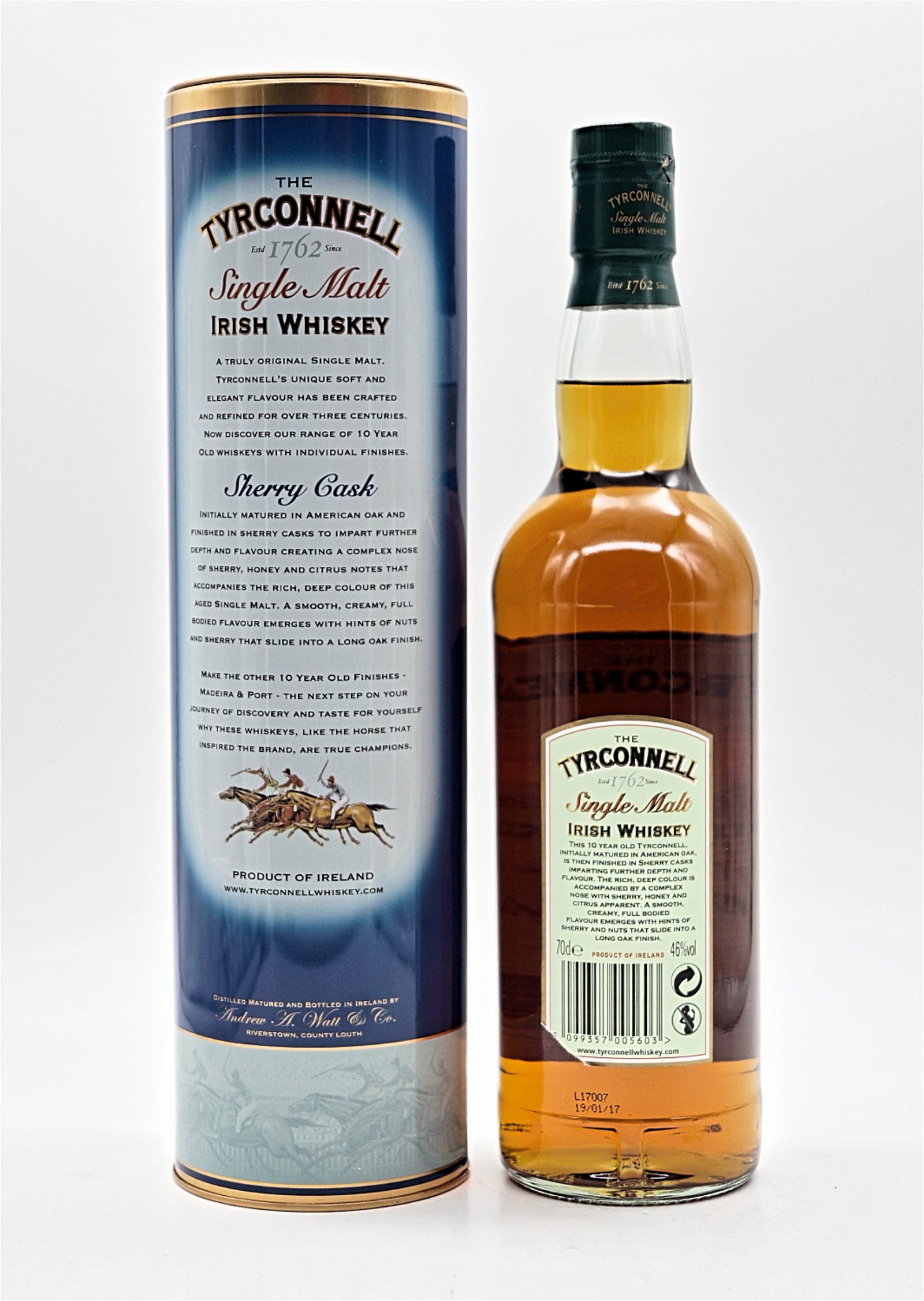 The Tyrconnell 10 Jahre Sherry Cask Finish Single Malt Irish Whiskey 