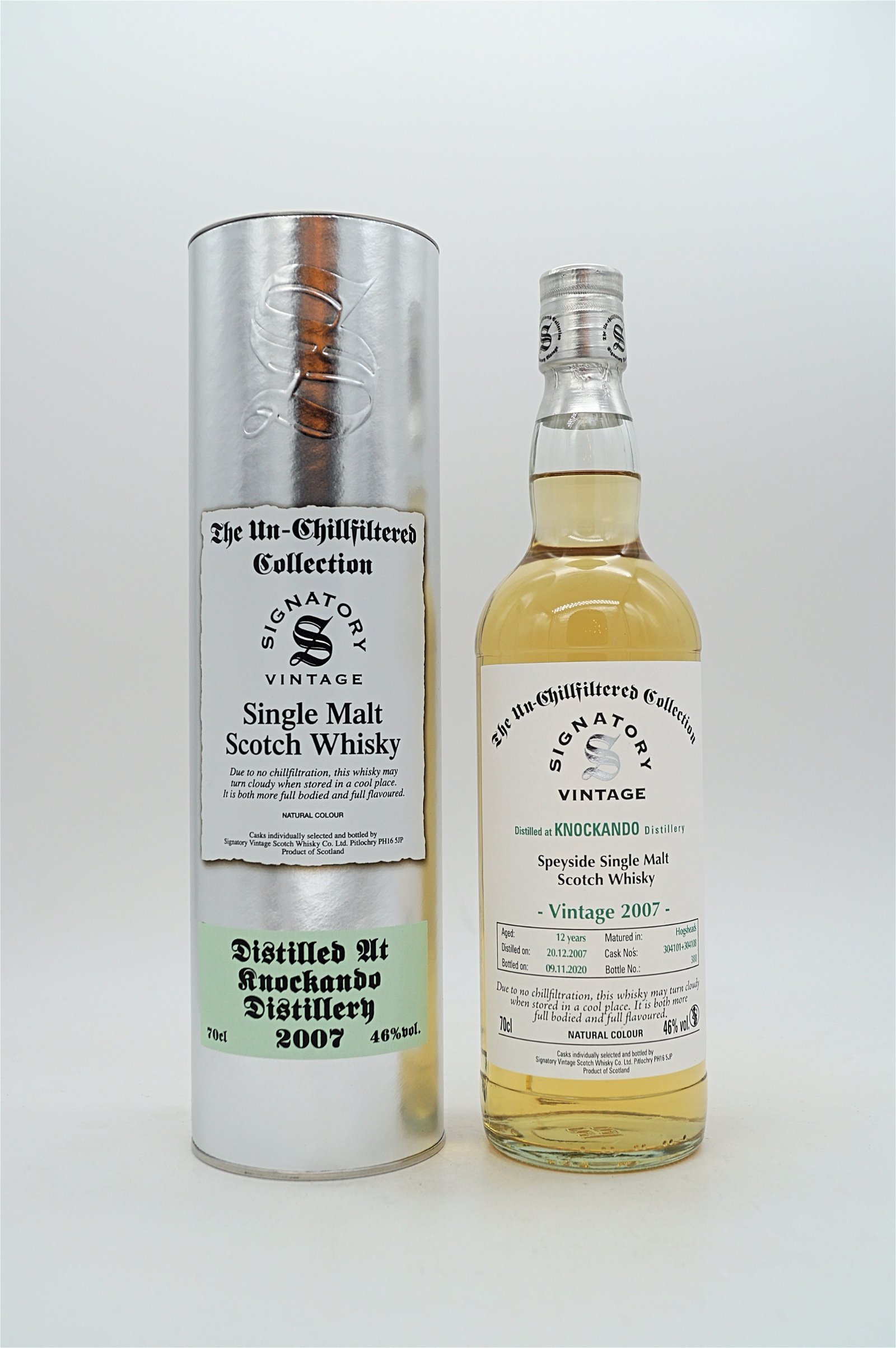 Signatory Vintage The Un-Chillfiltered Collection 12 Jahre Knockando 07/20 Fass-Nr. 304101+304108