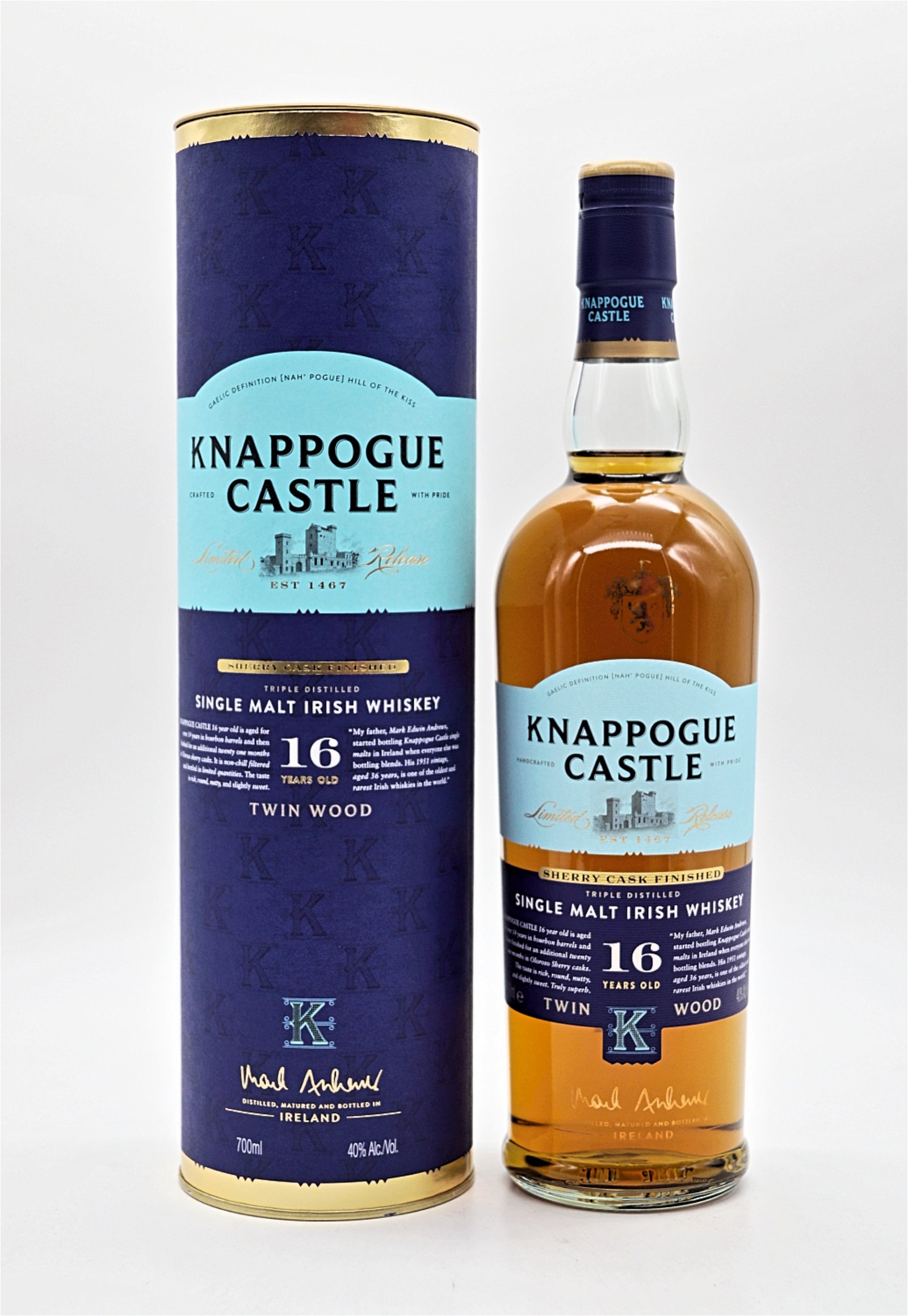 Knappogue Castle 16 Jahre Twin Wood Single Malt Irish Whiskey