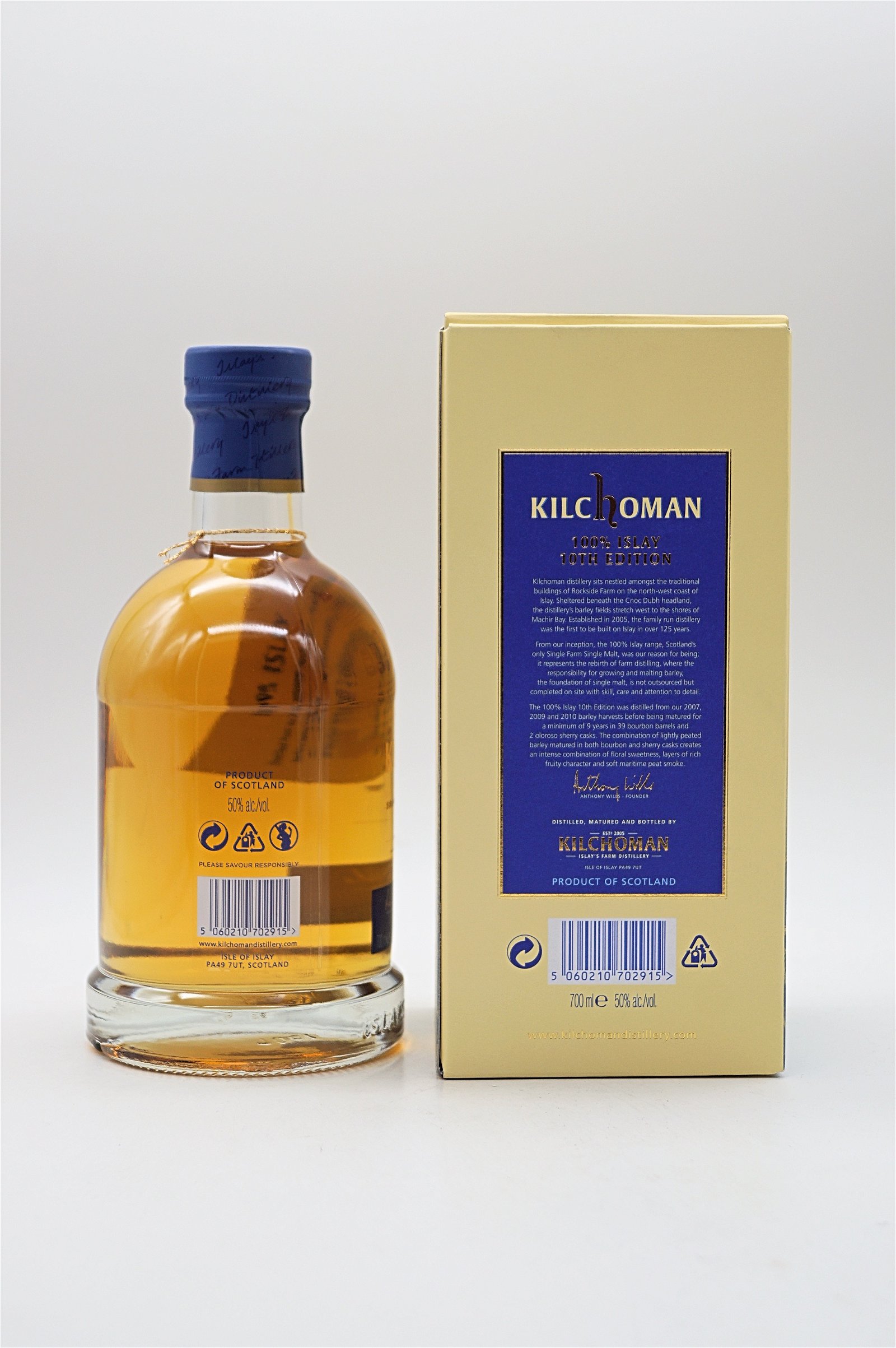 Kilchoman 100% Islay Single Farm Single Malt Scotch Whisky 