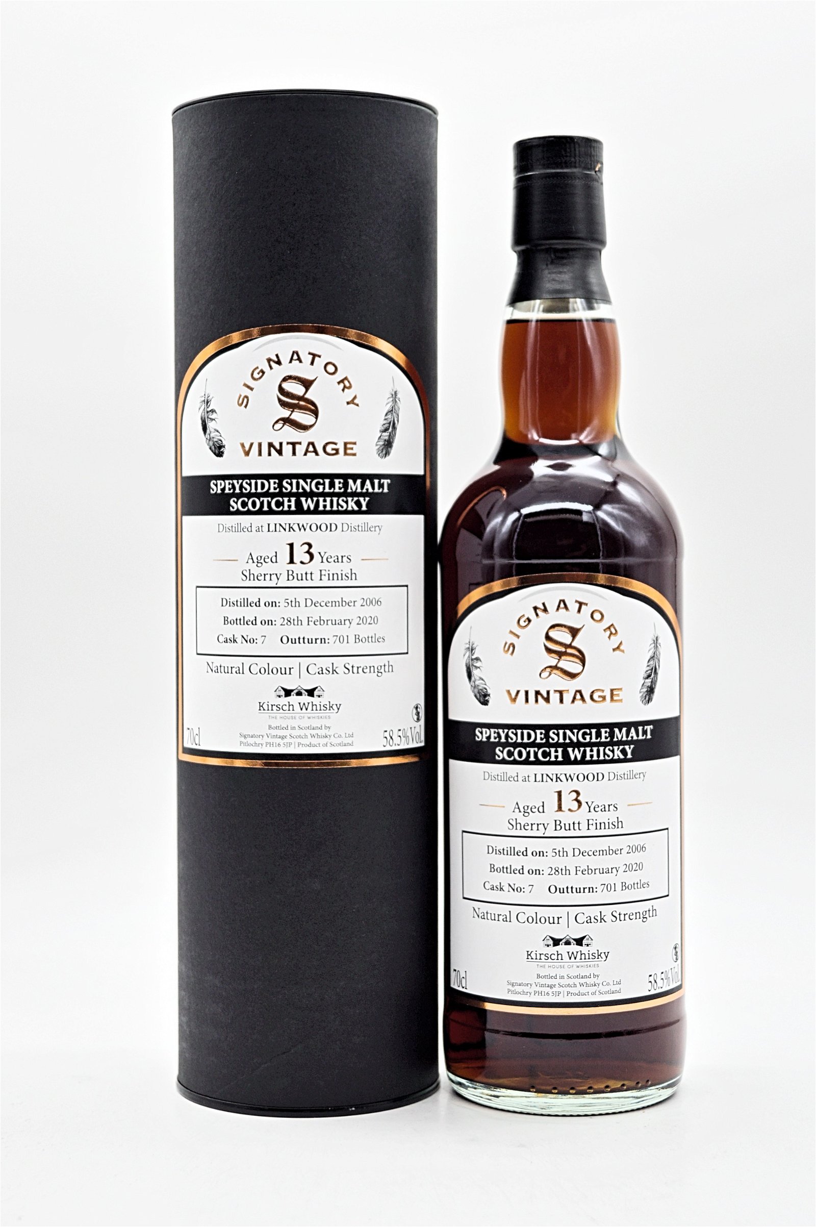 Signatory Vintage Single Malt Scotch Whisky Linkwood 13 Jahre Sherry Butt Finish 2006/2020 Cask No. 7 