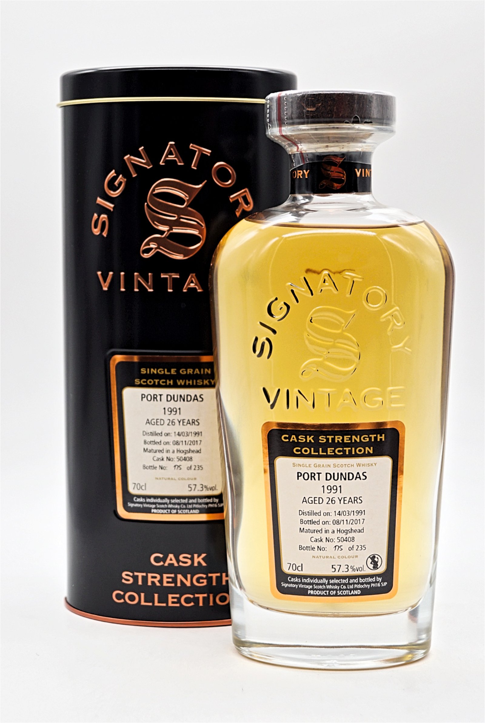 Signatory Vintage Cask Strength Collection Port Dundas 26 Jahre 1991/2017 Cask 50408 Single Grain Scotch Whisky