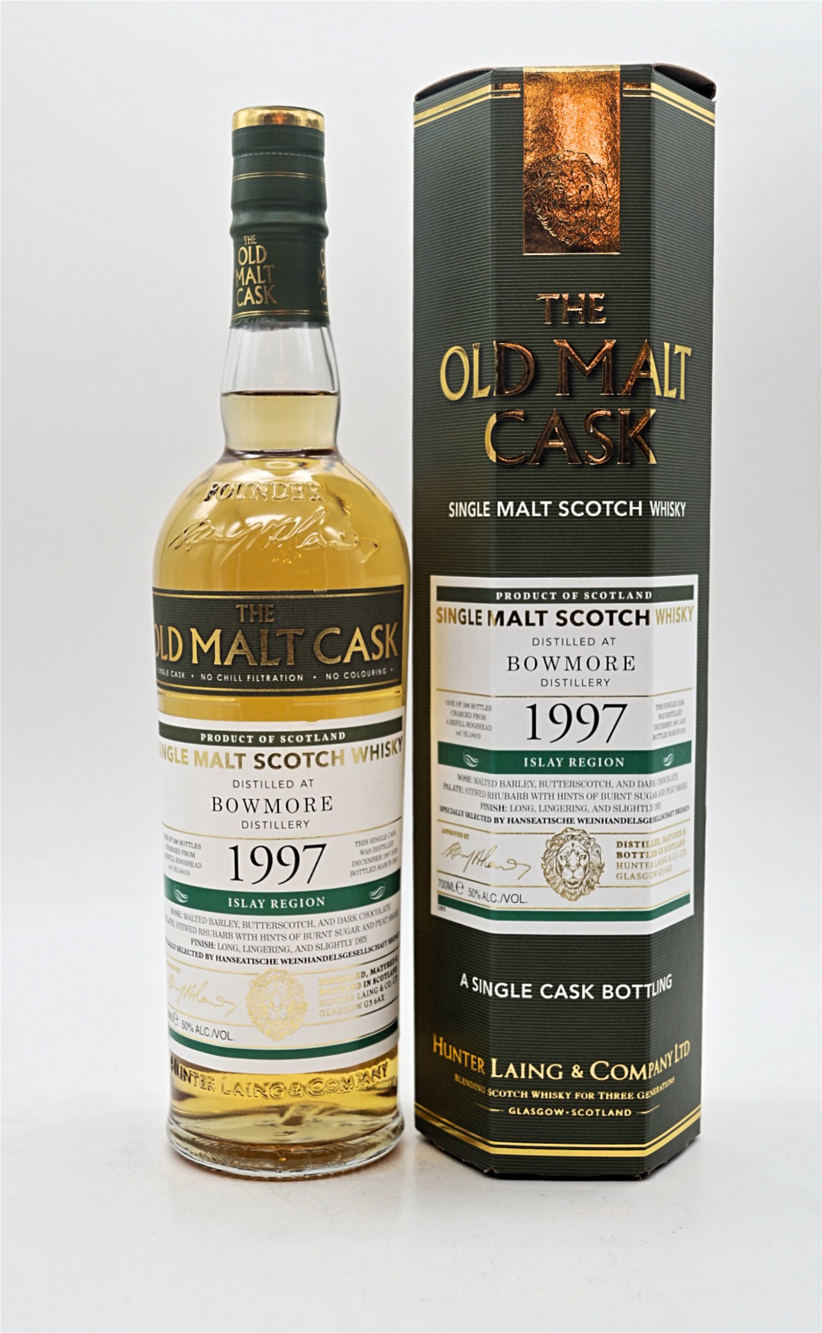 Hunter Laing 23 Jahre Bowmore 1997/2021 Old Malt Cask Refill Hogshead Single Malt Scotch Whisky
