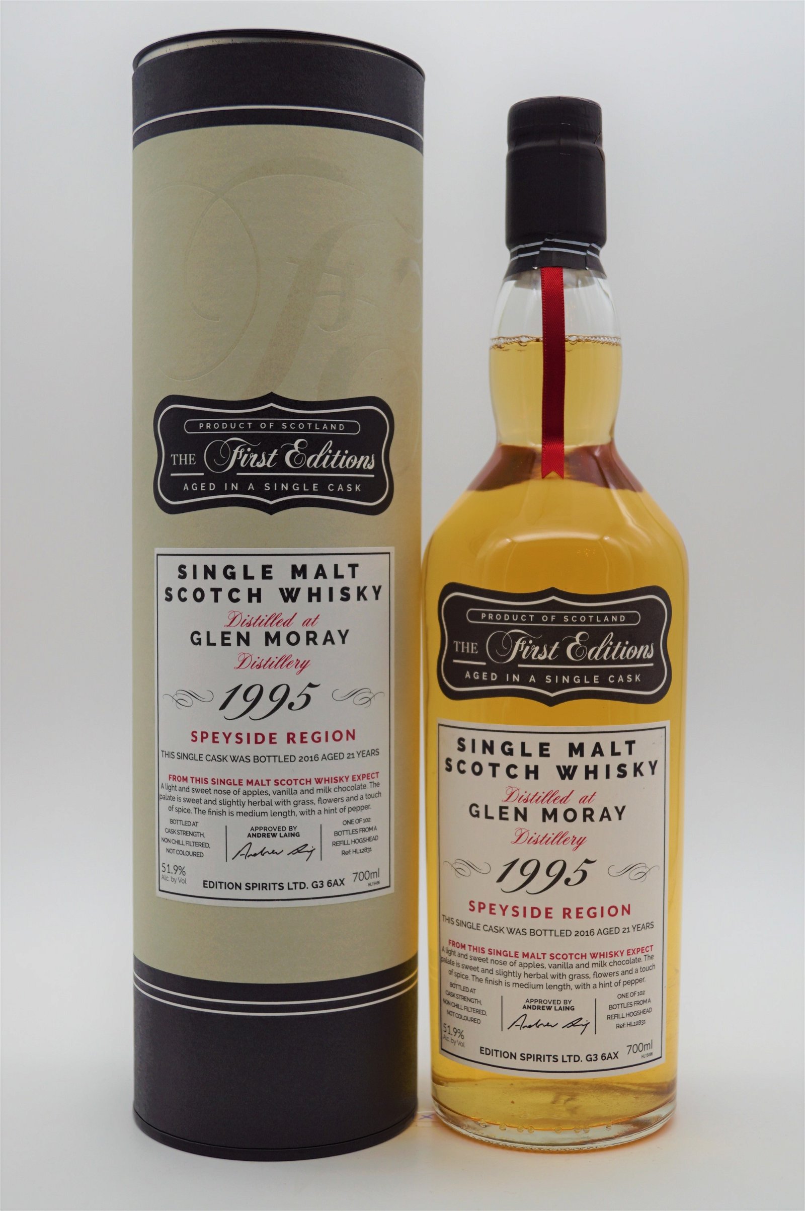The First Editions Glen Moray 21 Jahre 1995/2016 102 Fl. Single Malt Whisky