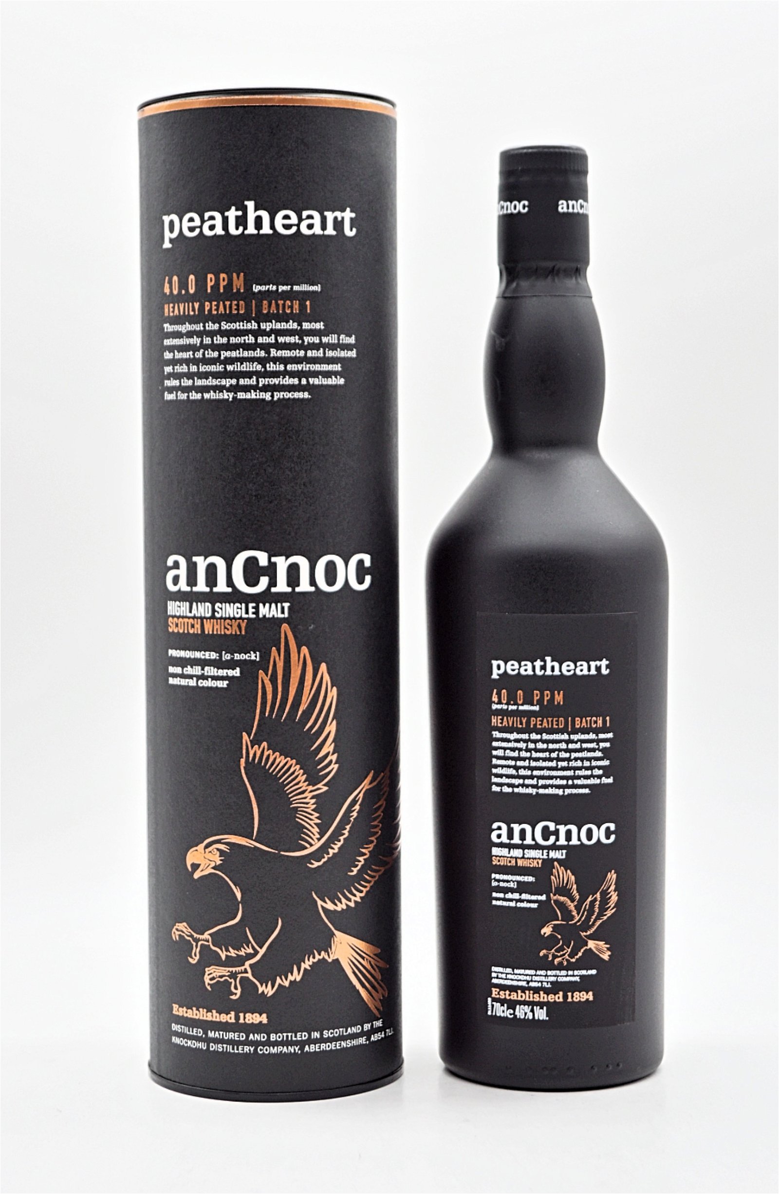 anCnoc Peatheart 40,0 PPM Heavily Peated Batch 1 Highland Single Malt Scotch Whisky