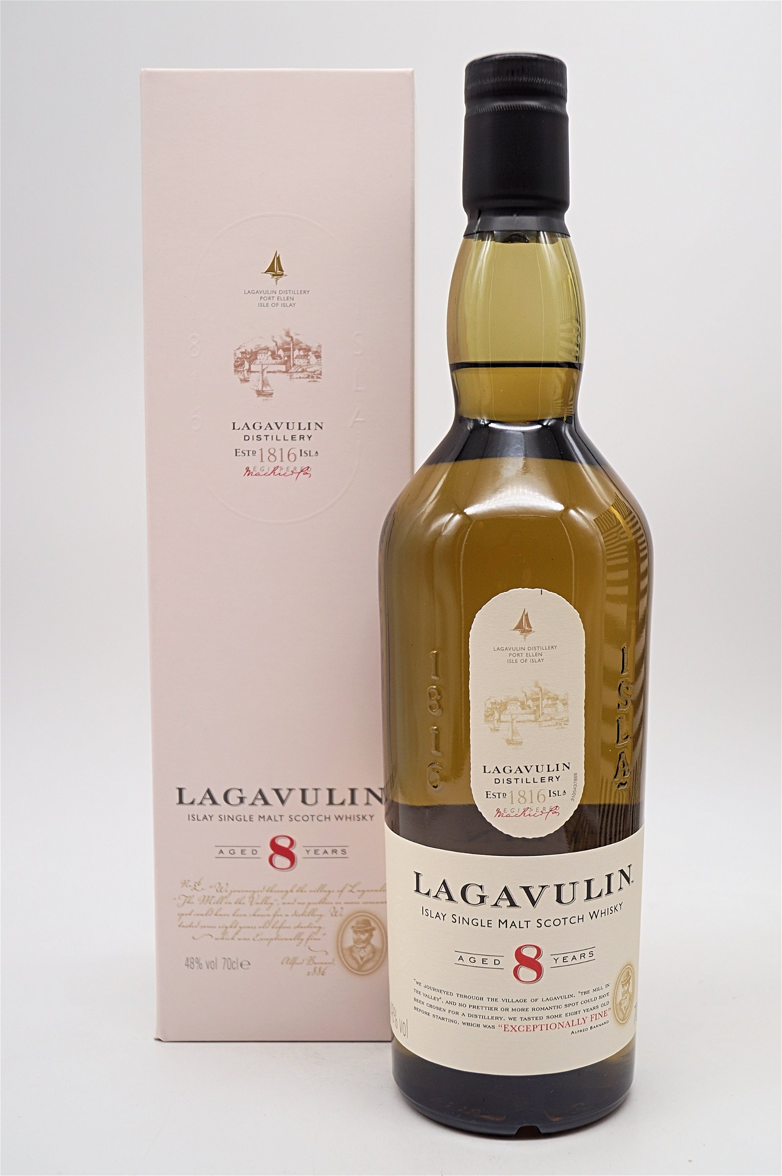 Lagavulin 8 Jahre Islay Single Malt Scotch Whiskey mit 2 Gläsern