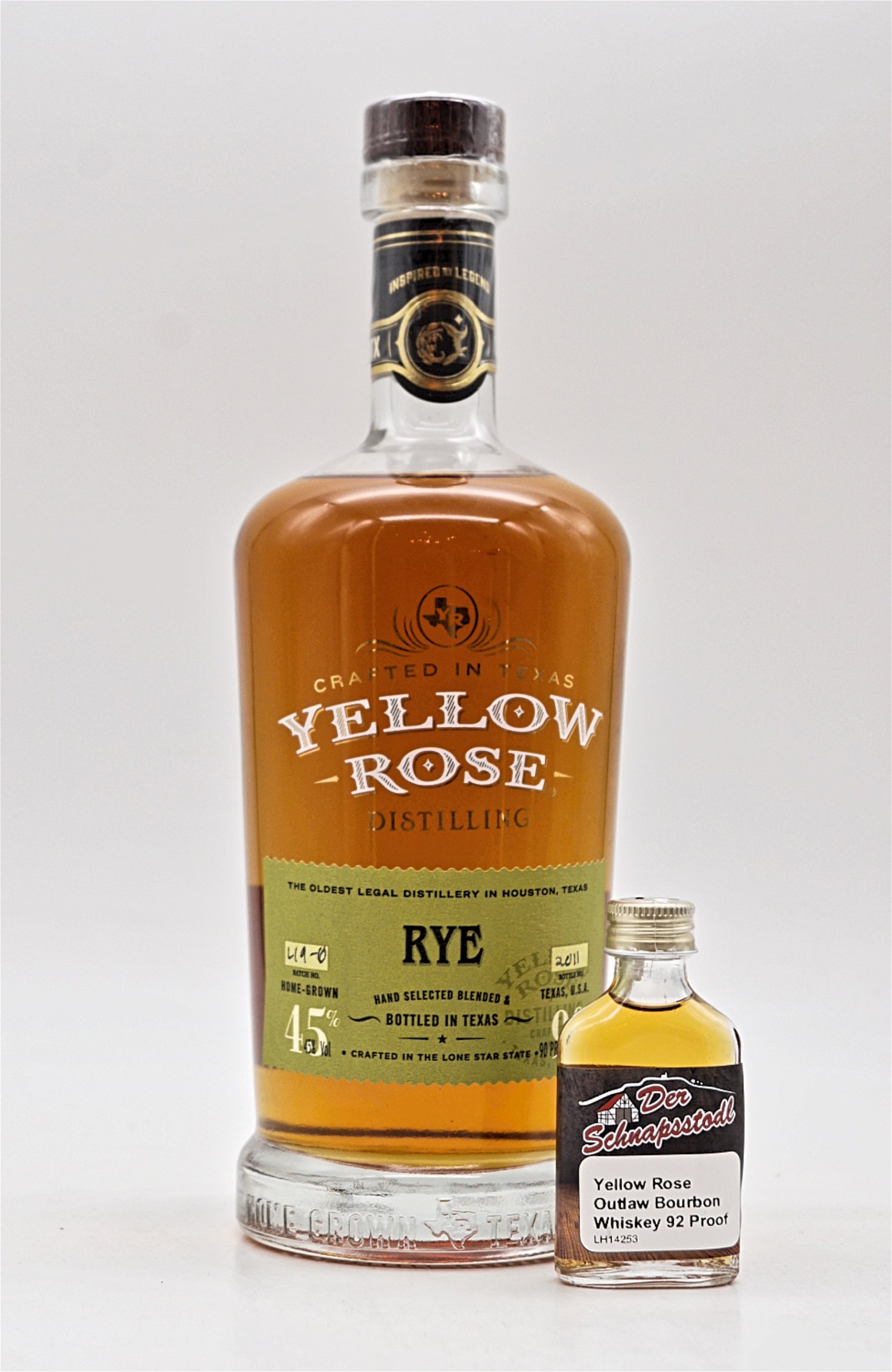 Yellow Rose Outlaw Bourbon Whiskey 92 Proof Sample 20 ml