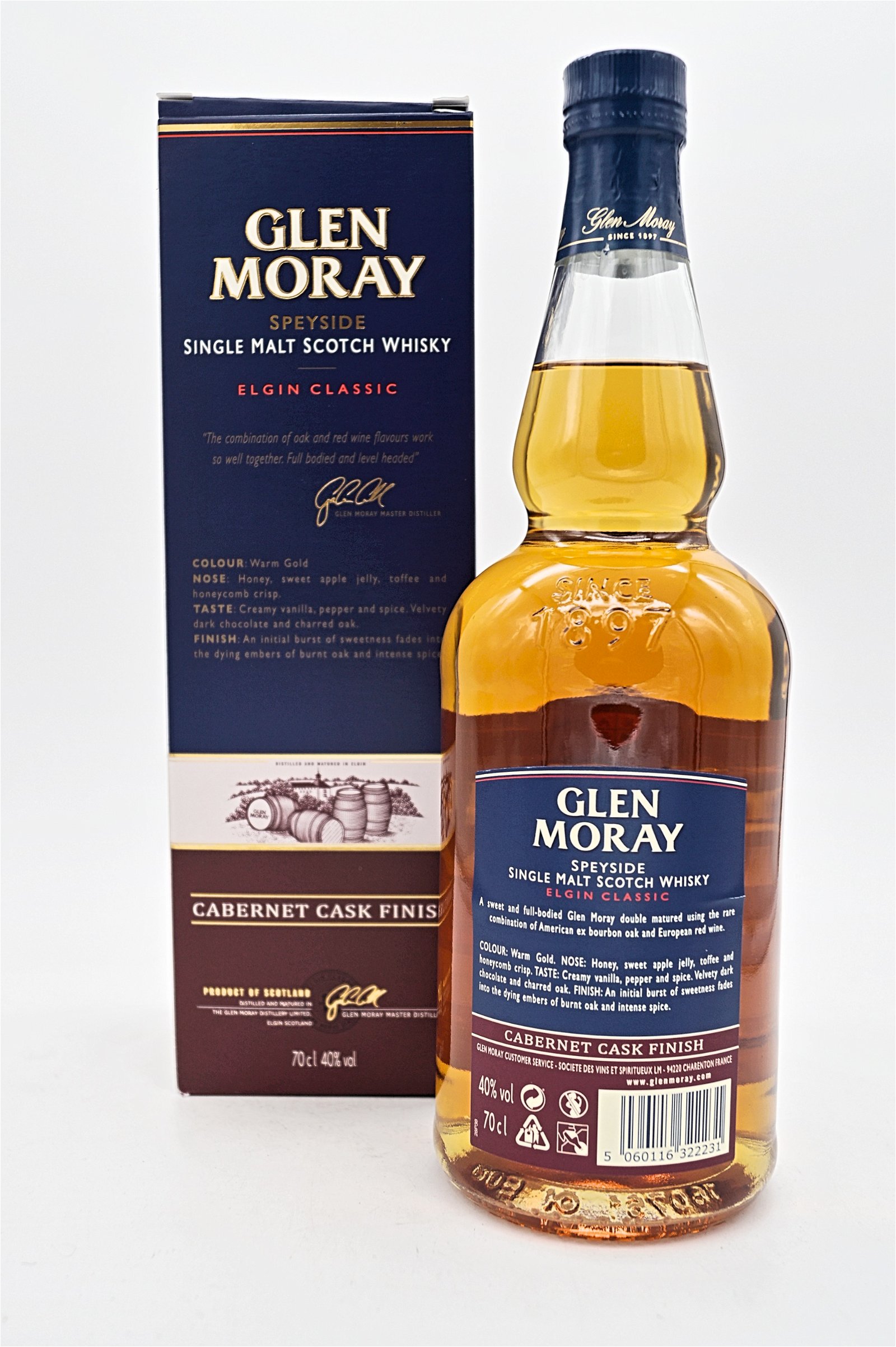 Glen Moray Elgin Classic Cabernet Cask Finish Speyside Single Malt Scotch Whisky