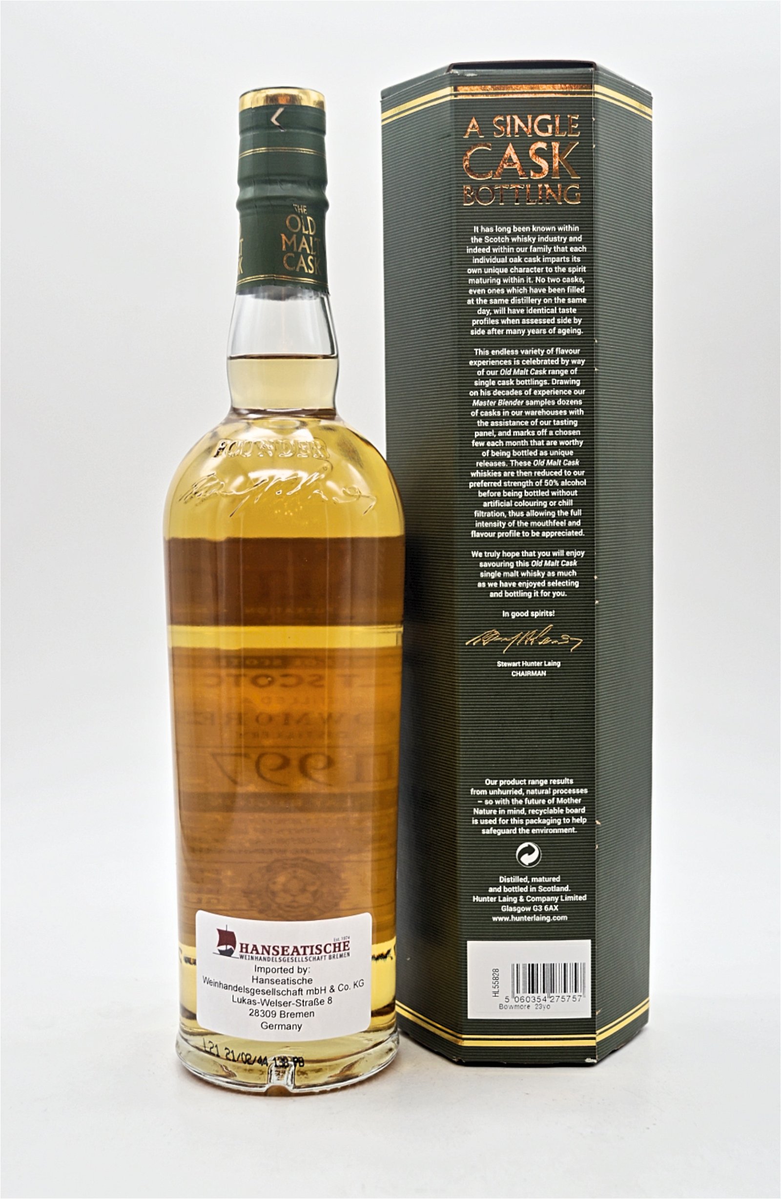 Hunter Laing 23 Jahre Bowmore 1997/2021 Old Malt Cask Refill Hogshead Single Malt Scotch Whisky