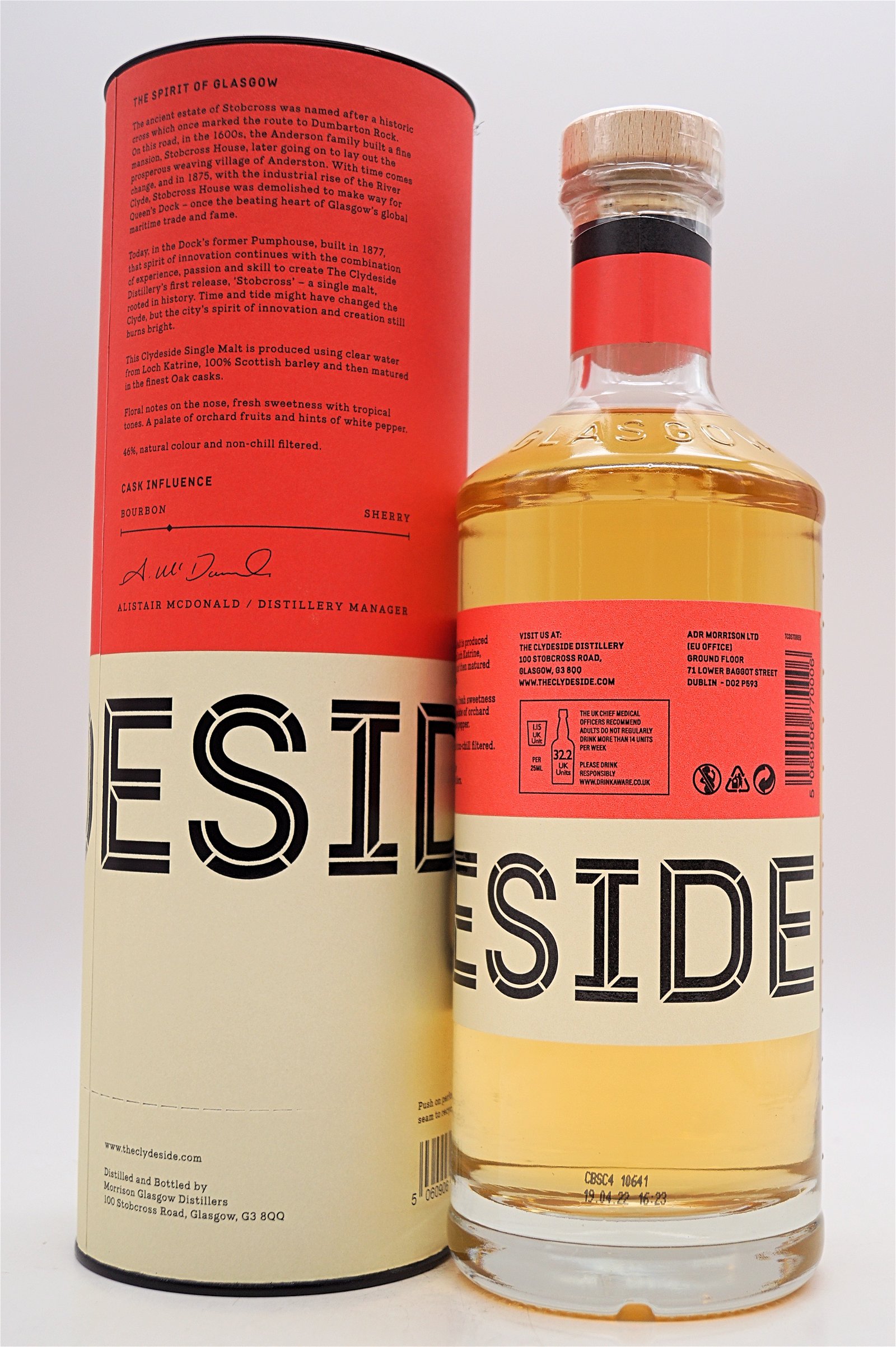 The Clydeside Stobcross Lowland Single Malt Scotch Whisky