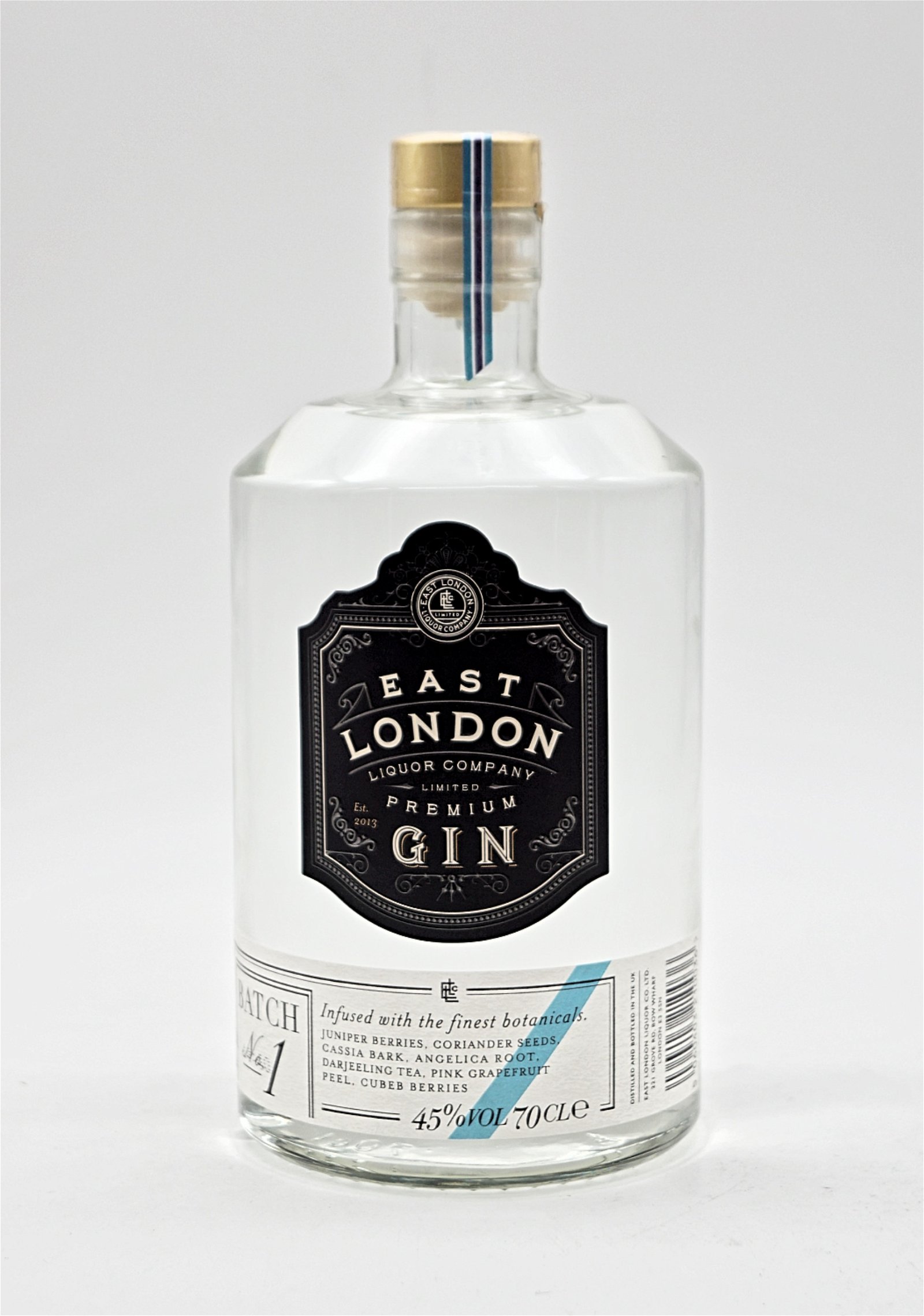 East London Liquor Company Premium Gin Batch No.1 