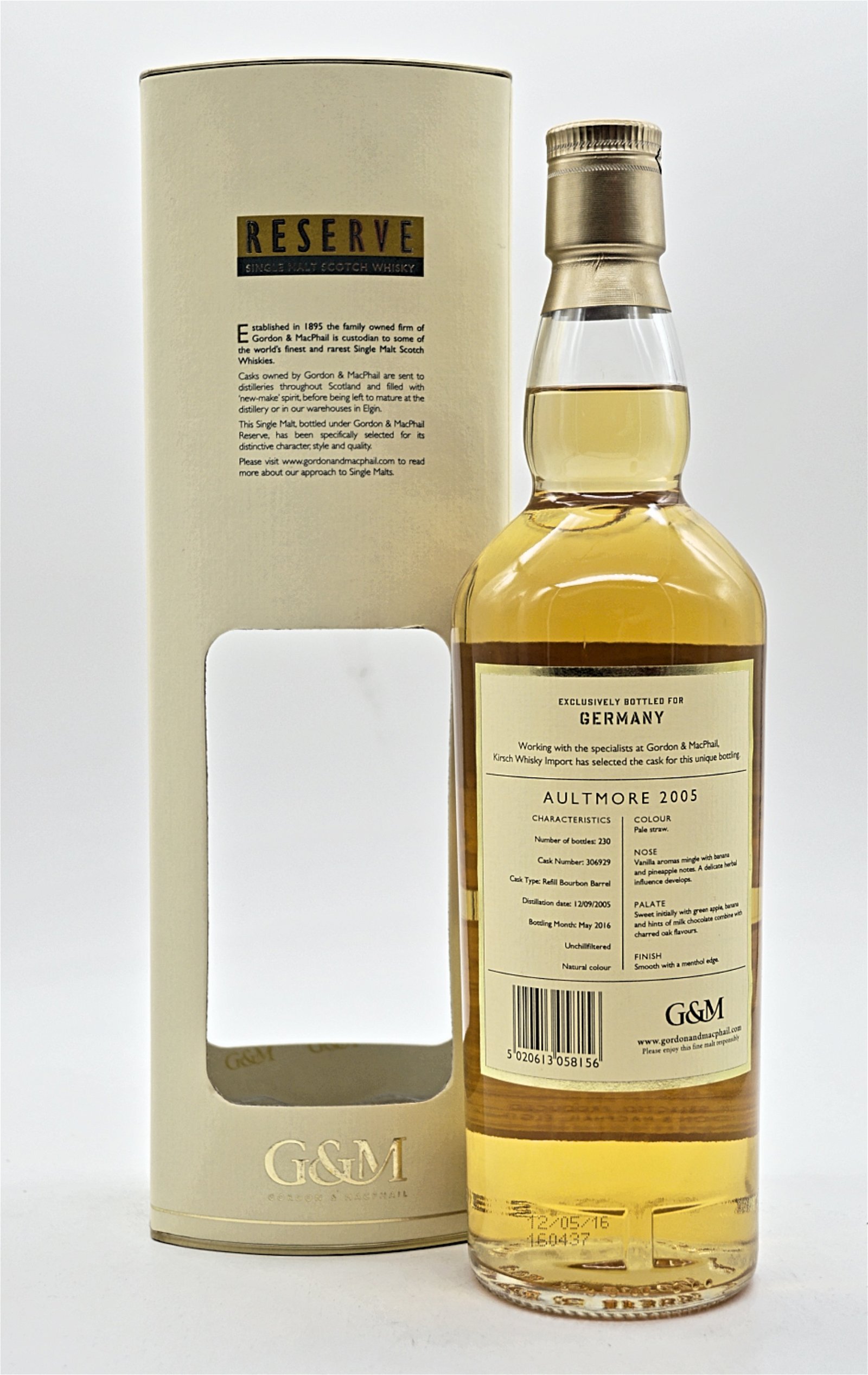 Gordon & Macphail Aultmore 11 Jahre 2005/2016 Cask 306929 230 Fl. Reserve Single Malt Scotch Whisky