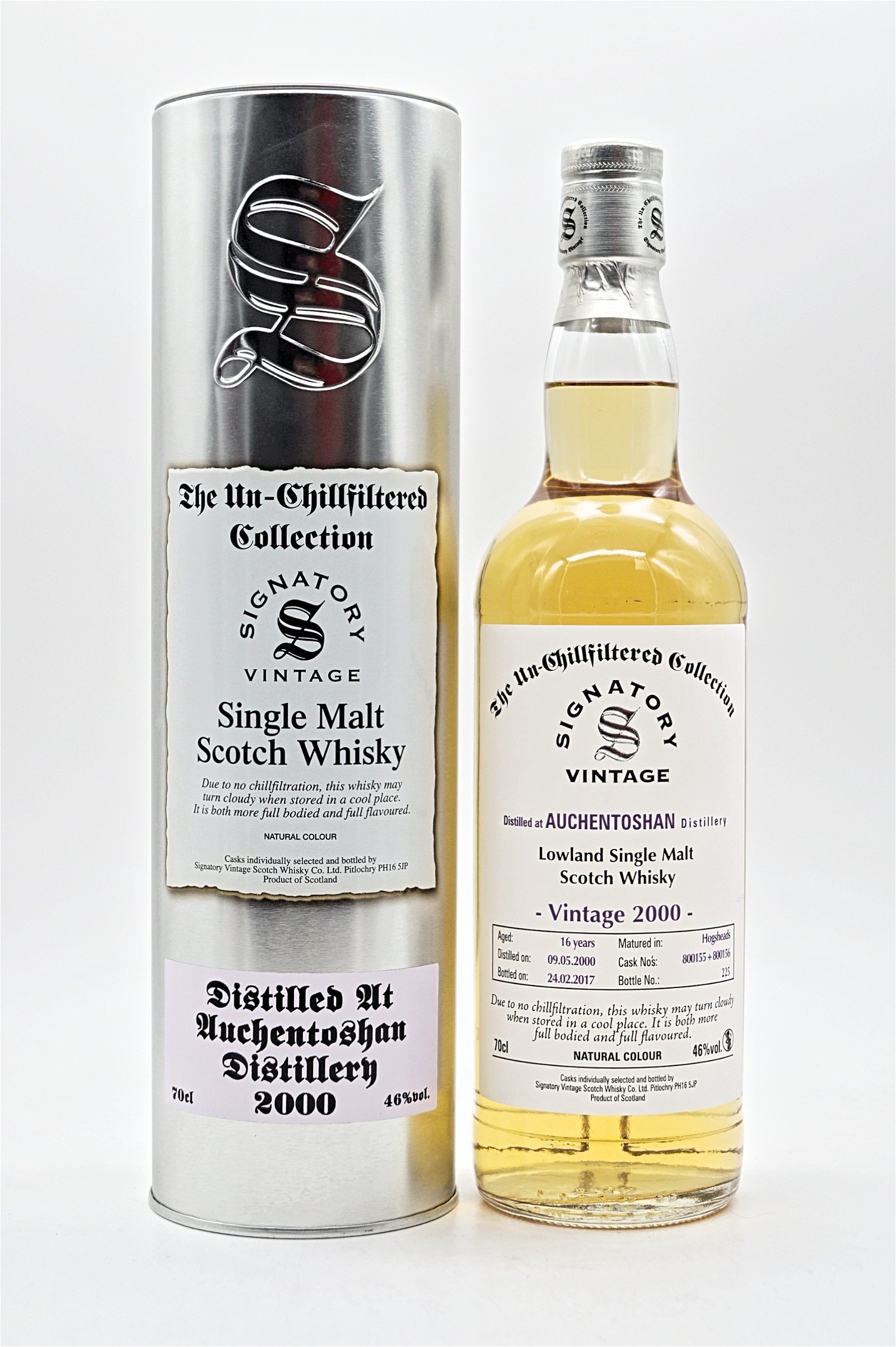 Signatory Vintage The Un-Chillfiltered Collection Auchentoshan Distillery 2000 Single Malt Scotch Whisky