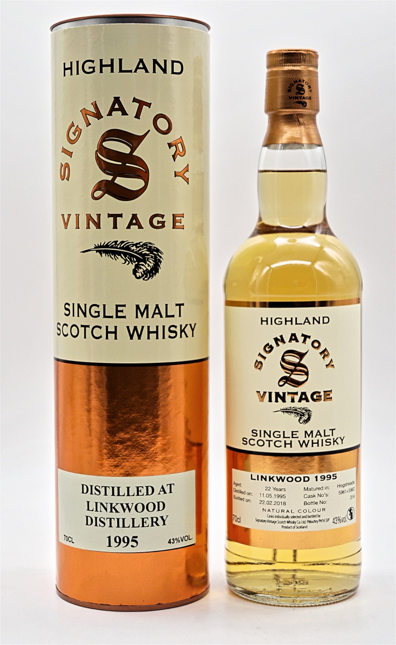Signatory Vintage Single Malt Scotch Whisky Linkwood Distillery 1995/2018 Cask 5961+5962 314 Fl. 