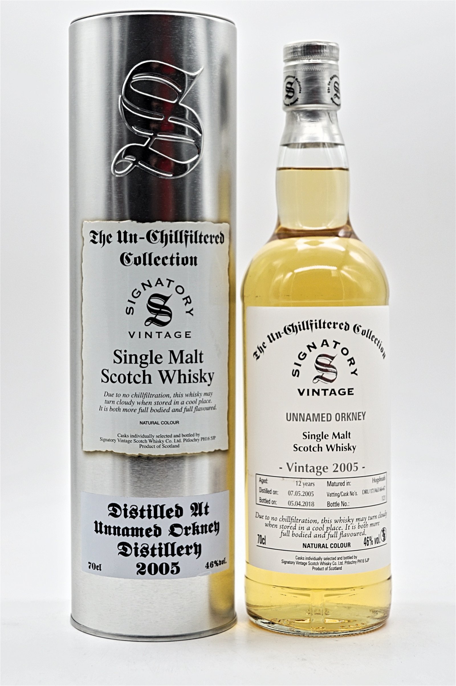 Signatory Vintage The Un-Chillfiltered Collection Unnamed Orkney Distillery Vintage 2005 Single Malt Scotch Whisky