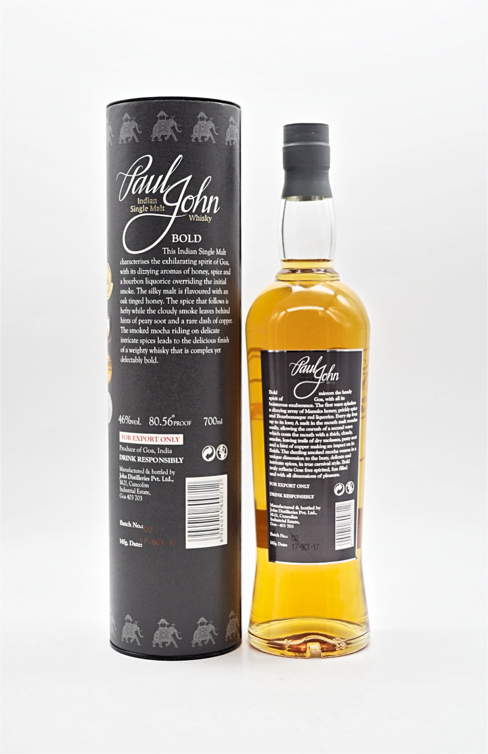 Paul John Bold Peated Indian Single Malt Whisky