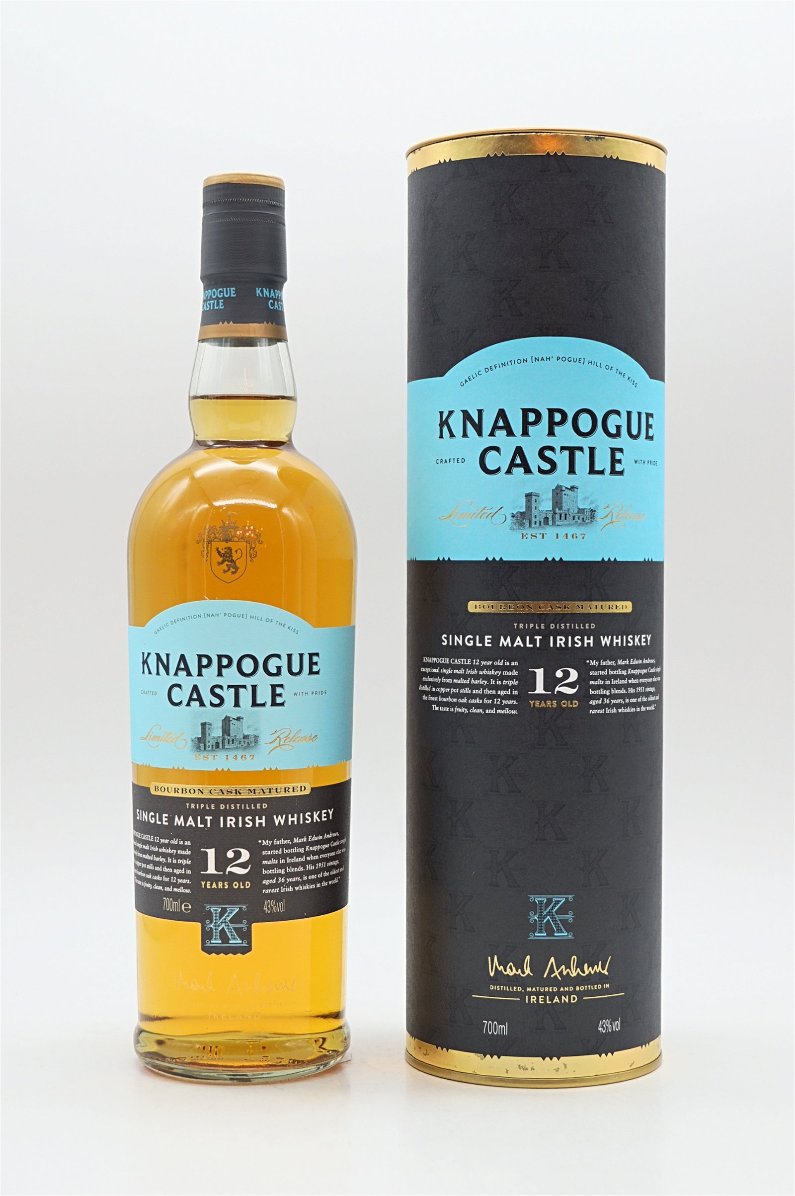 Knappogue Castle 12 Jahre Single Malt Irish Whiskey 