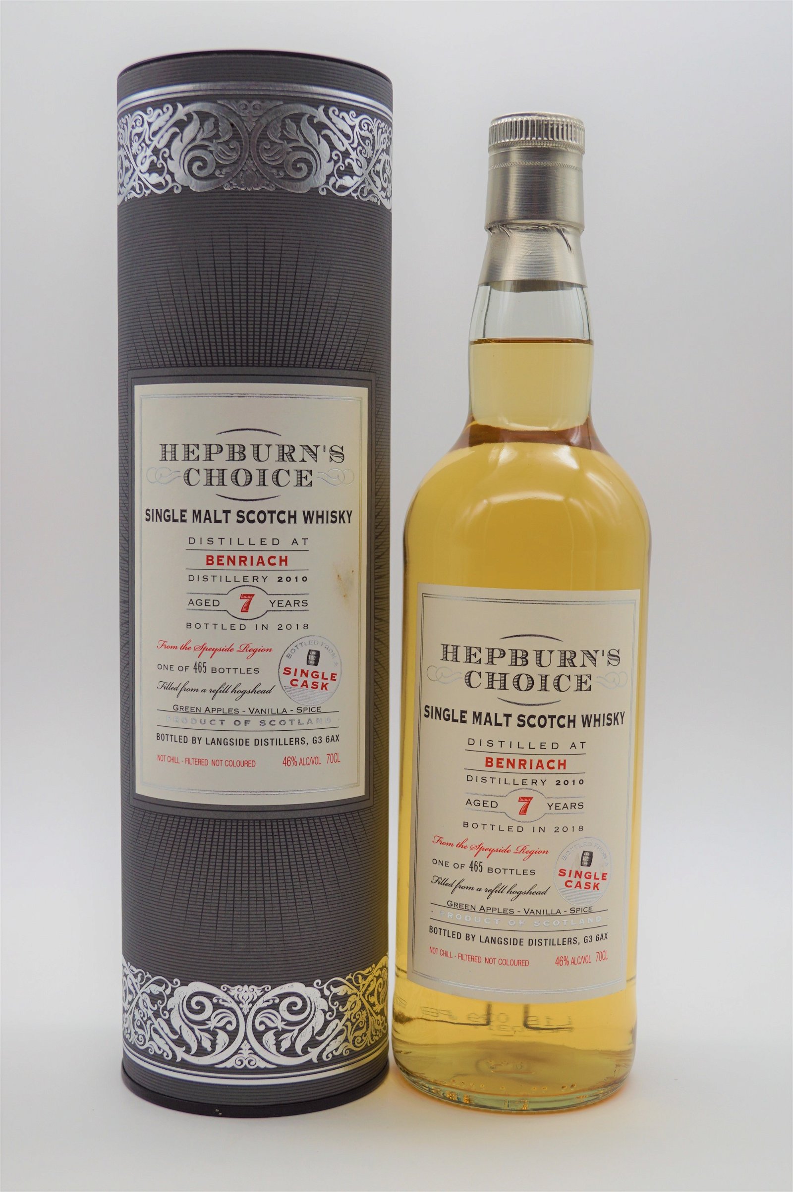 Hepburns Choice Benriach 7 Jahre 2010/2018 - 465 Fl. Single Malt Scotch