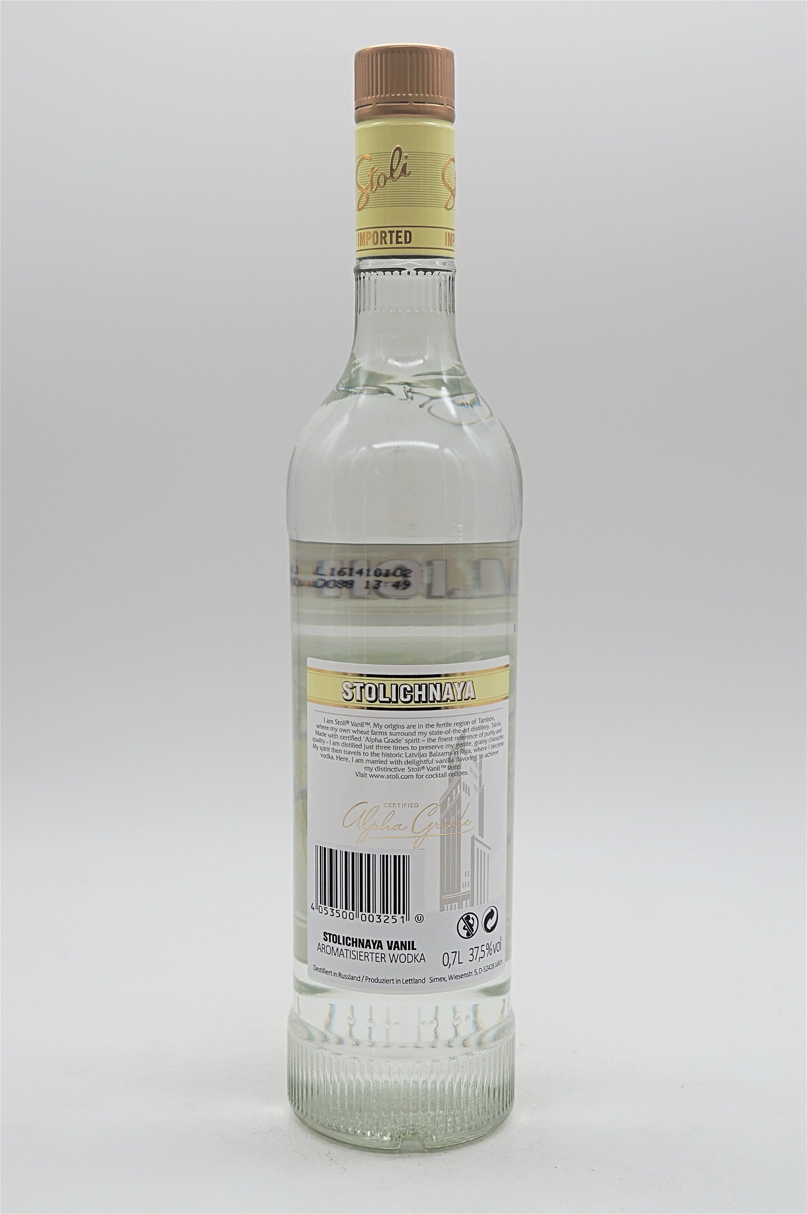 Stolichnaya Vodka Stoli Vanil