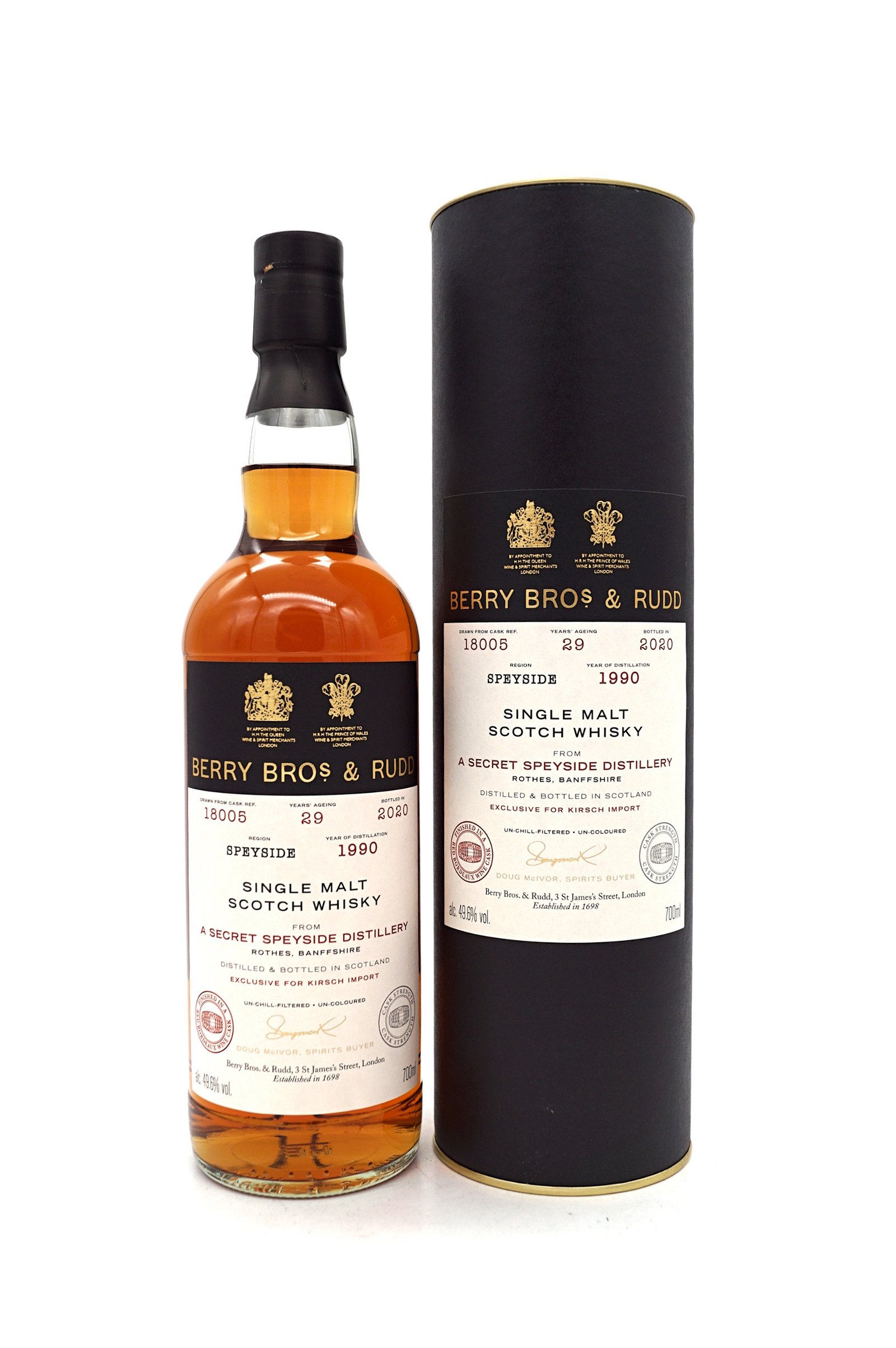 Berry Bros & Rudd 29 Jahre Secret Speyside Distillery 1990/2020 Wine Cask Finish #18005 Speyside Single Malt Scotch Whisky