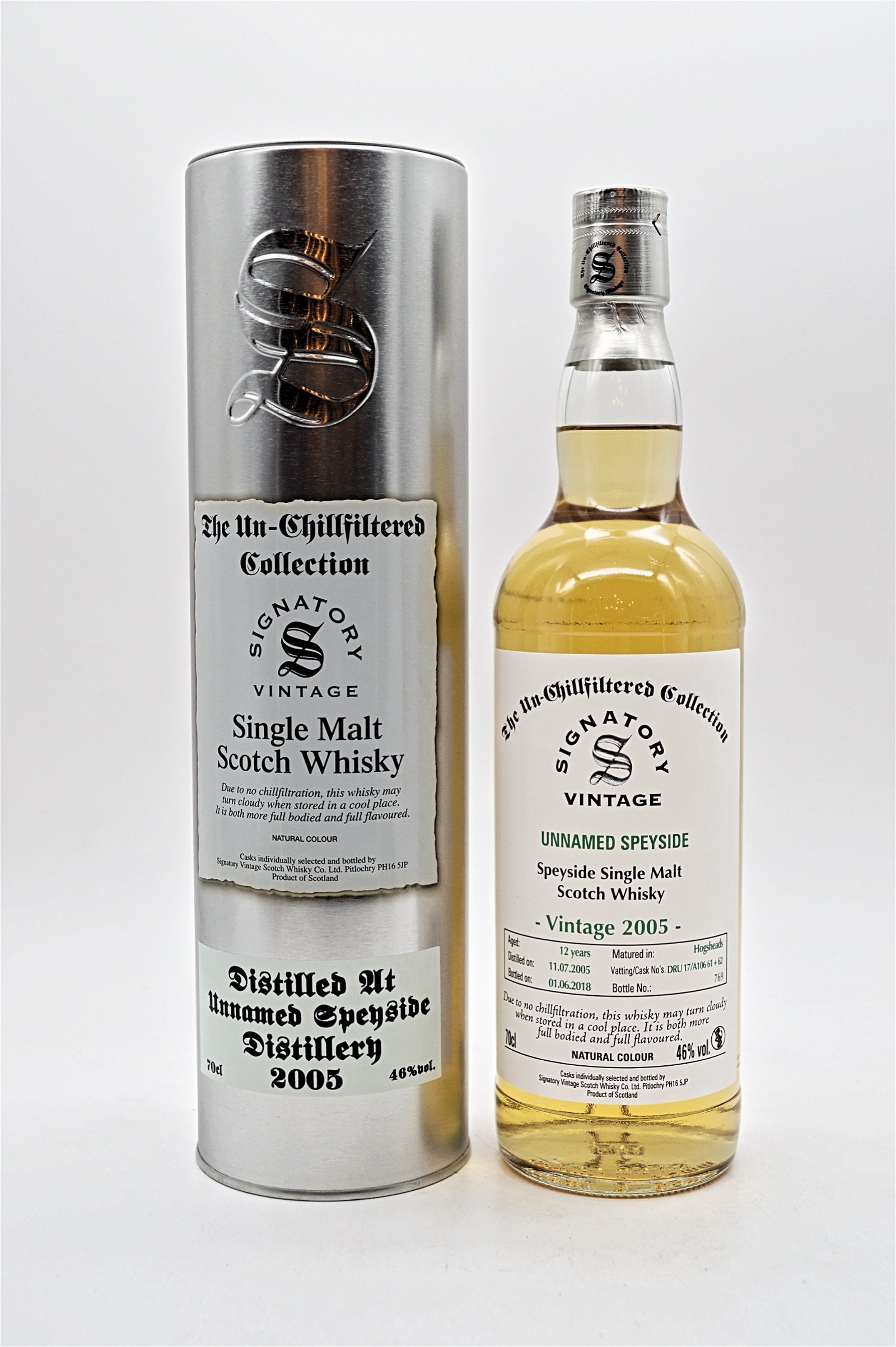 Signatory Vintage The Un-Chillfiltered Collection 12 Jahre Unnamed Speyside Vintage 2005 Speyside Single Malt Scotch Whisky