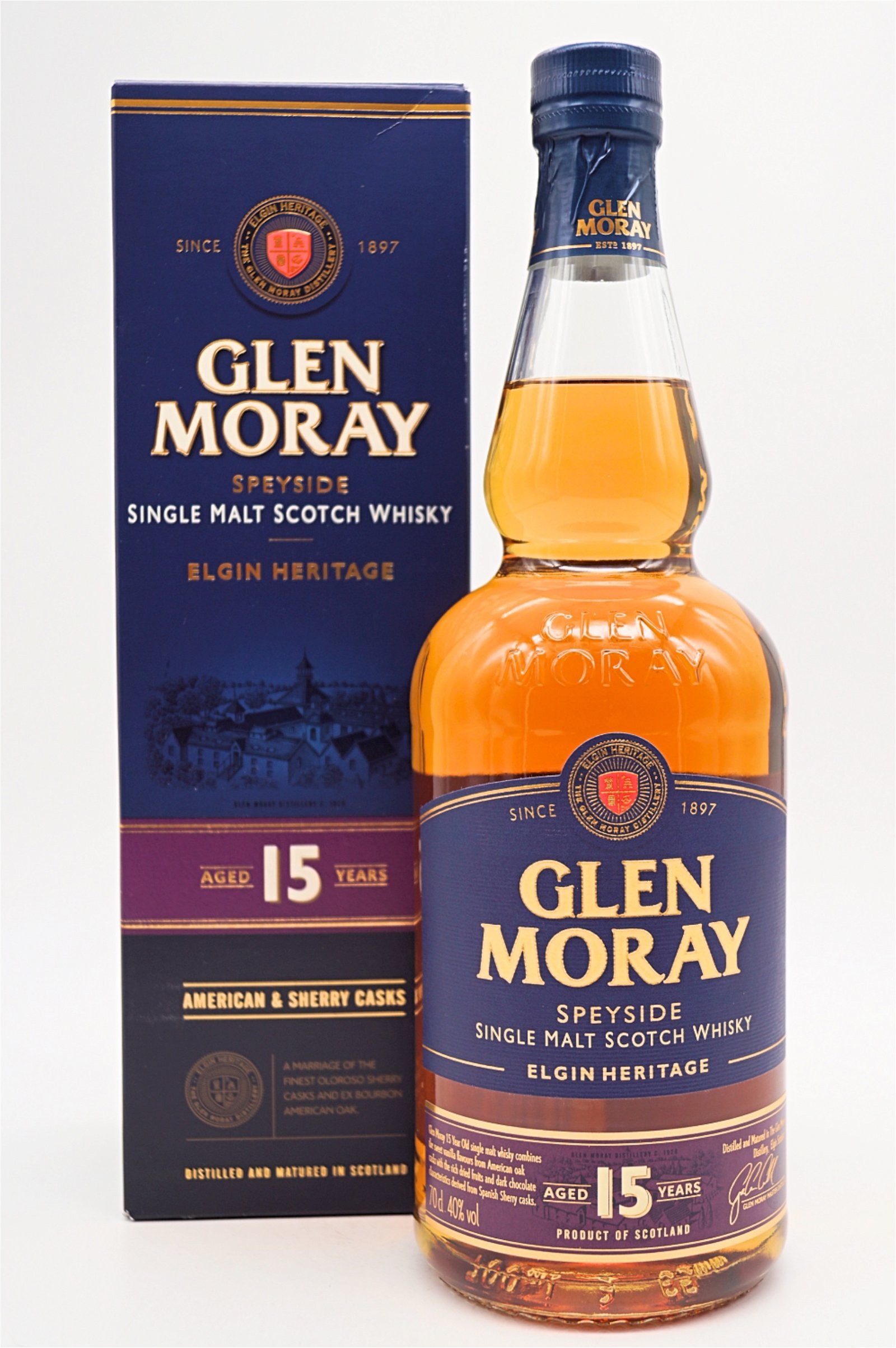 Glen Moray 15 Jahre Elgin Heritage American & Sherry Cask Single Malt Scotch Whisky