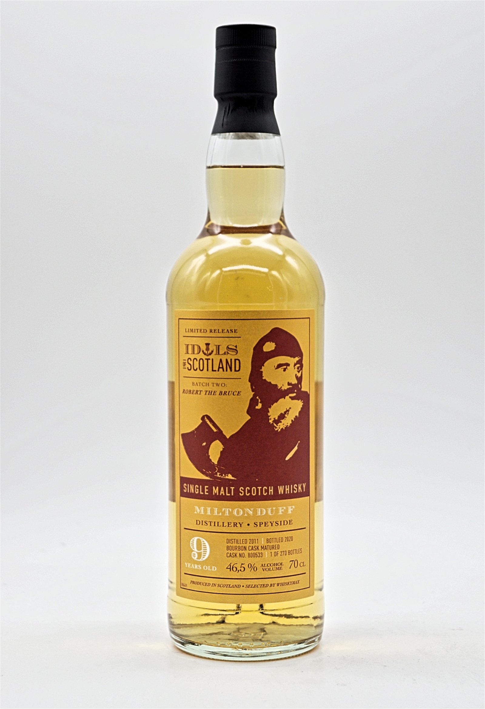 Idols of Scotland 9 Jahre Miltonduff Distillery Bourbon Cask Matured 270 Fl. Single Malt Scotch Whisky 
